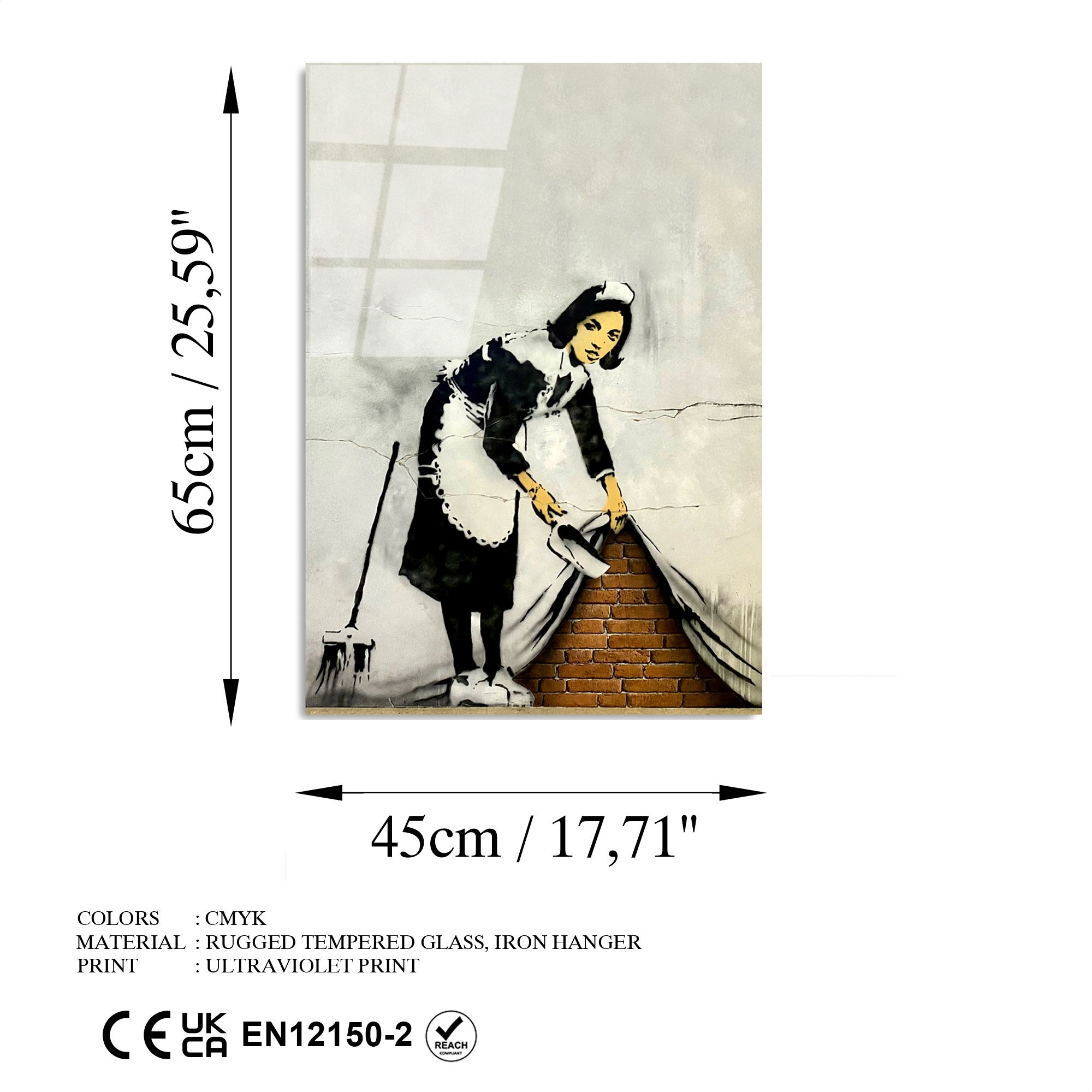 Quadro Decorativo em Vidro Temperado 100% UV-497, Multicolor, 45 x 65 cm (4 mm)