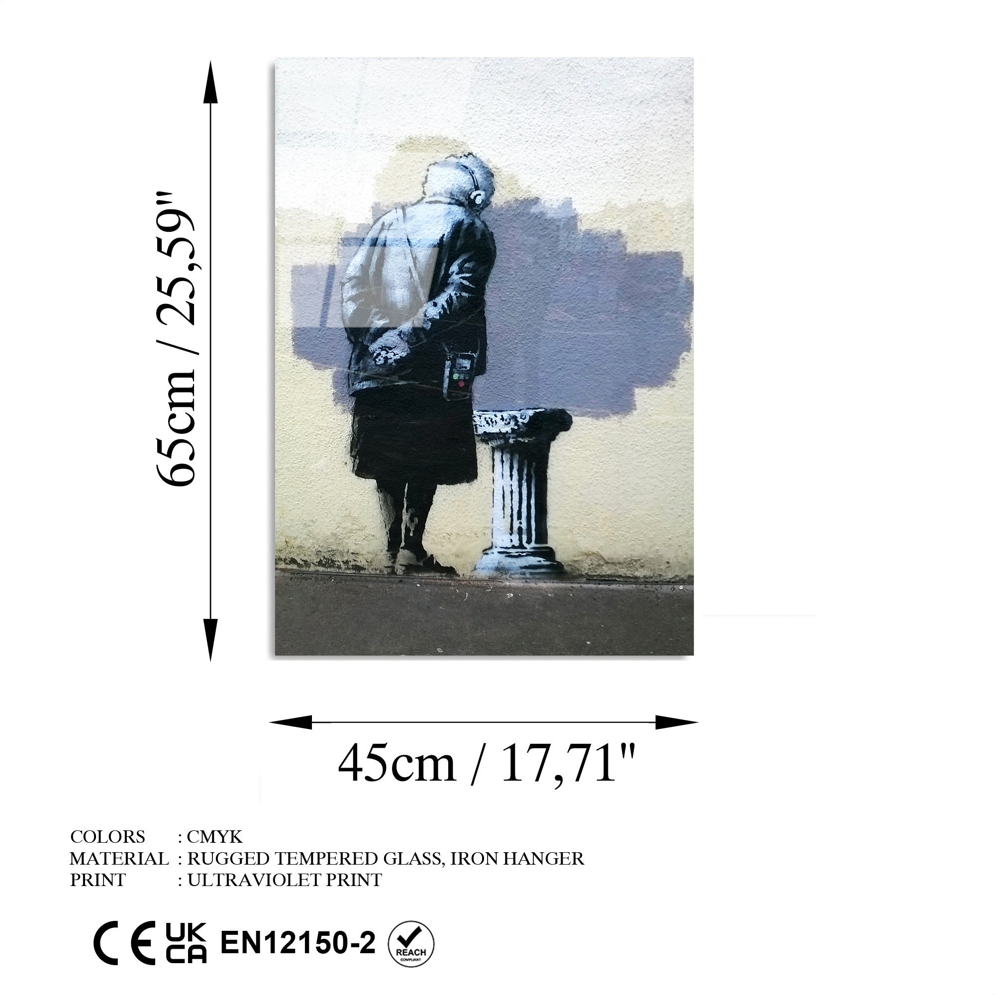 Quadro Decorativo em Vidro Temperado UV-500, Multicolor, 45 x 65 cm, 4 mm