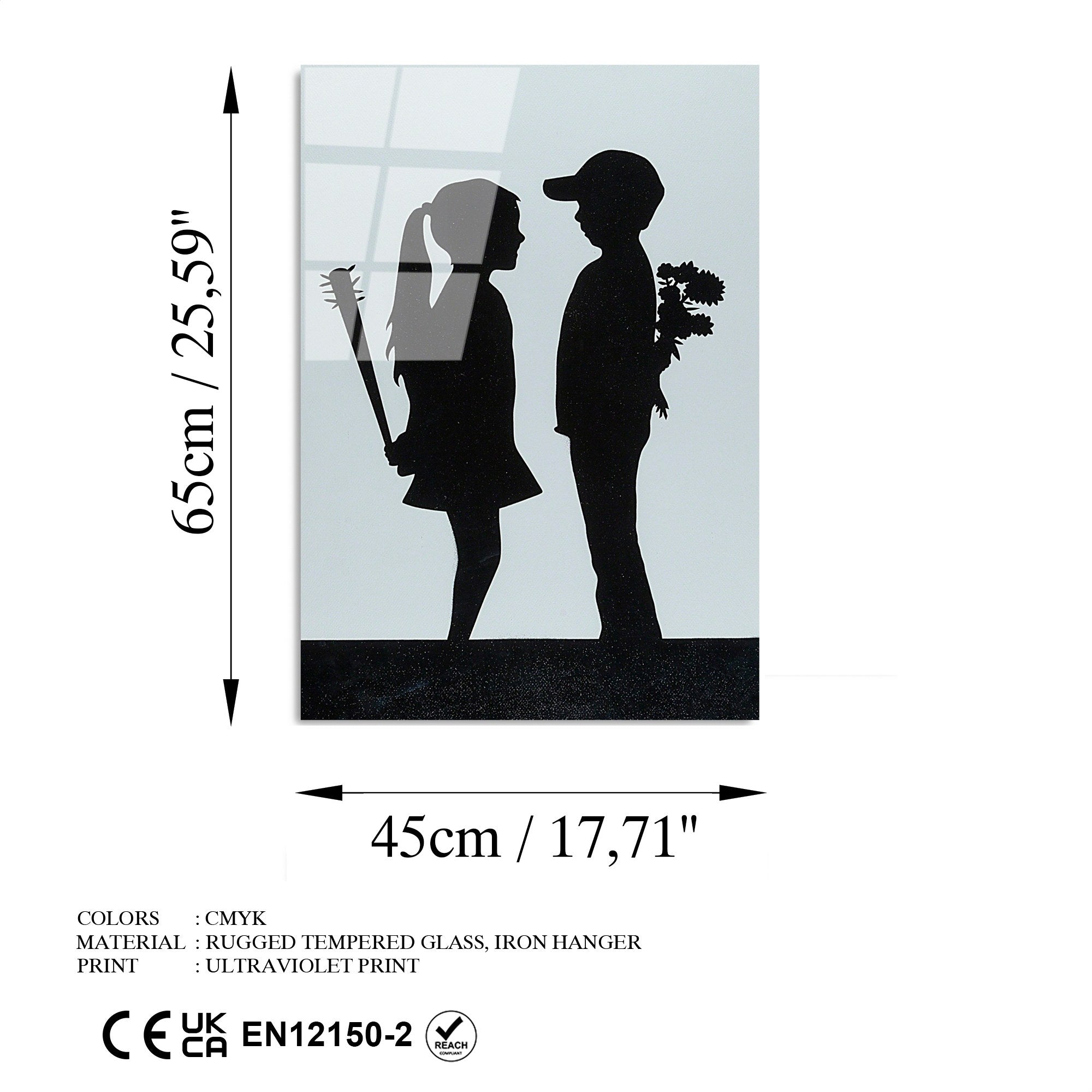 Quadro em Vidro Temperado UV-502 45x65 cm – Multicolor, 4 mm