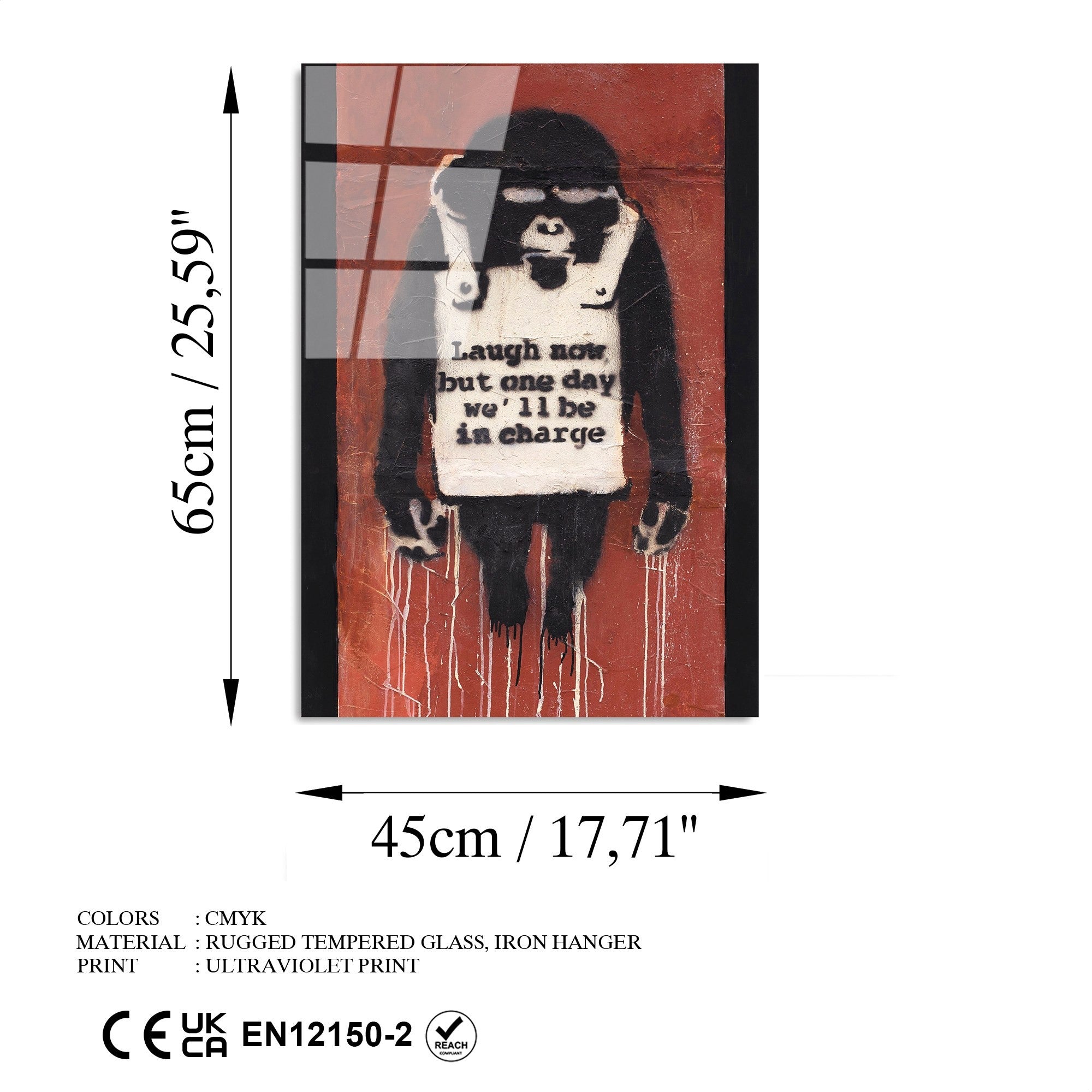 Quadro Decorativo em Vidro Temperado UV-504 (4 mm), Multicolor, 45 x 65 cm