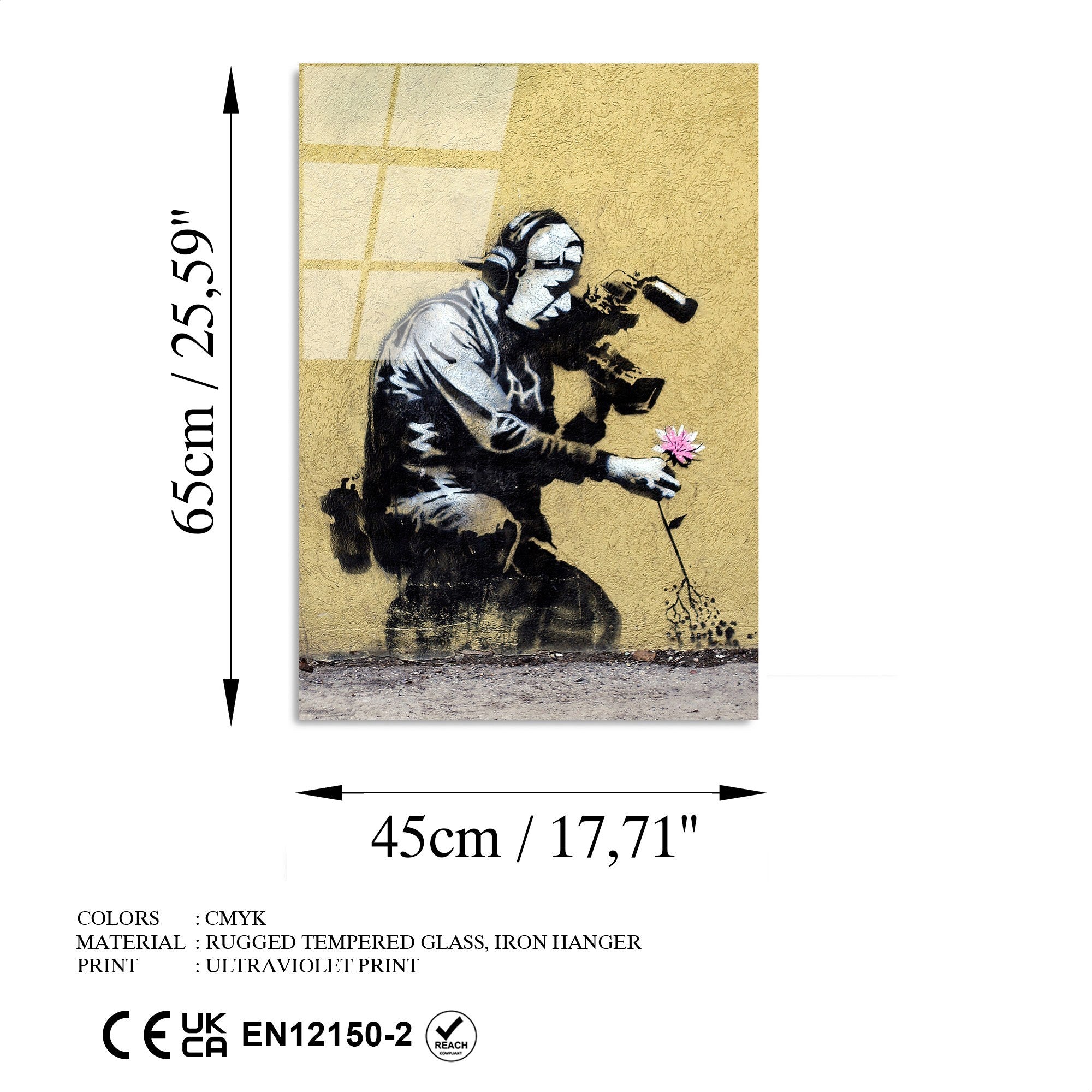 Quadro Decorativo em Vidro Temperado UV-505, 45 x 65 cm, Multicolor, 4 mm