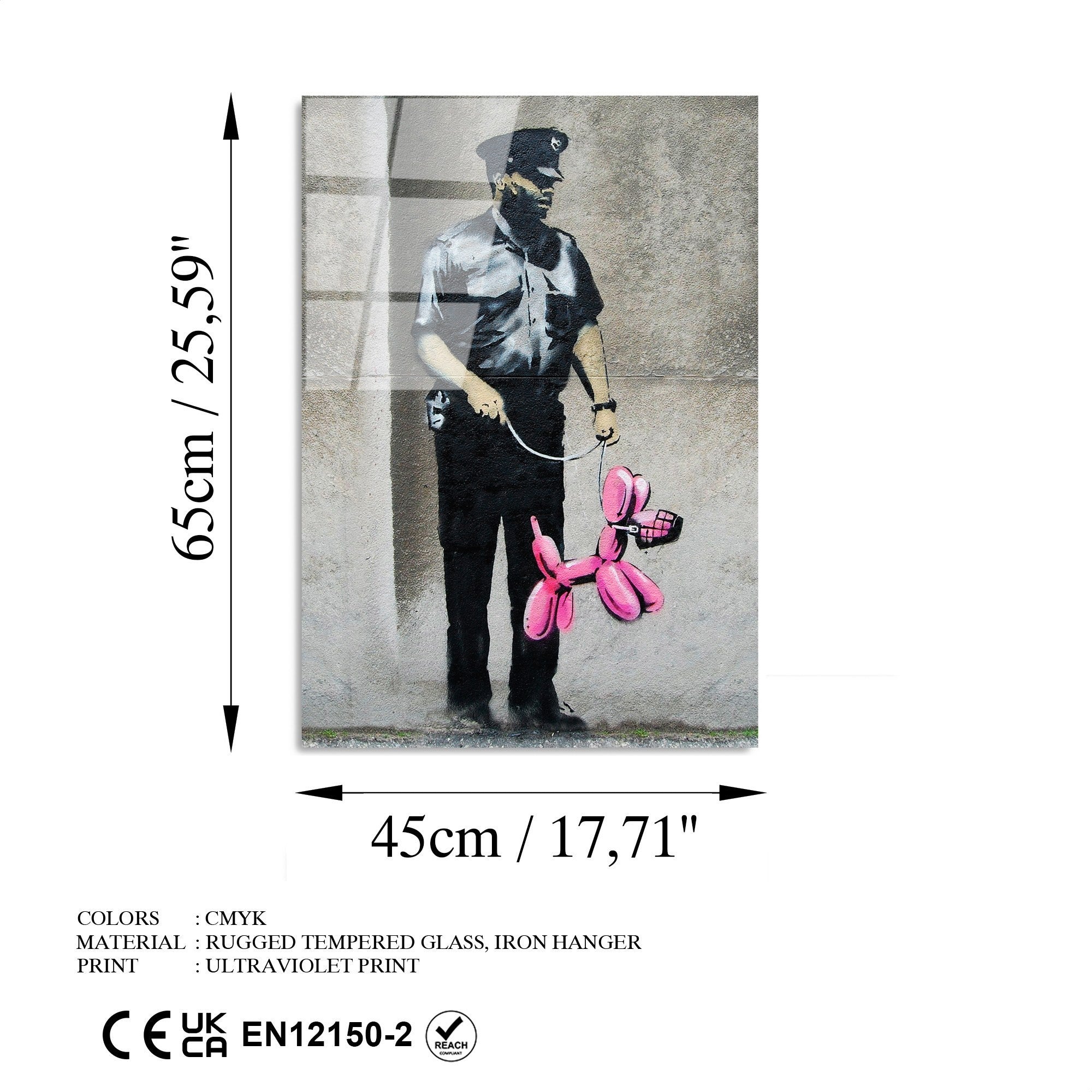 Quadro Decorativo em Vidro Temperado UV-506, 45 x 65 cm, Multicolor, 4 mm (Ref. 123BZM1355)