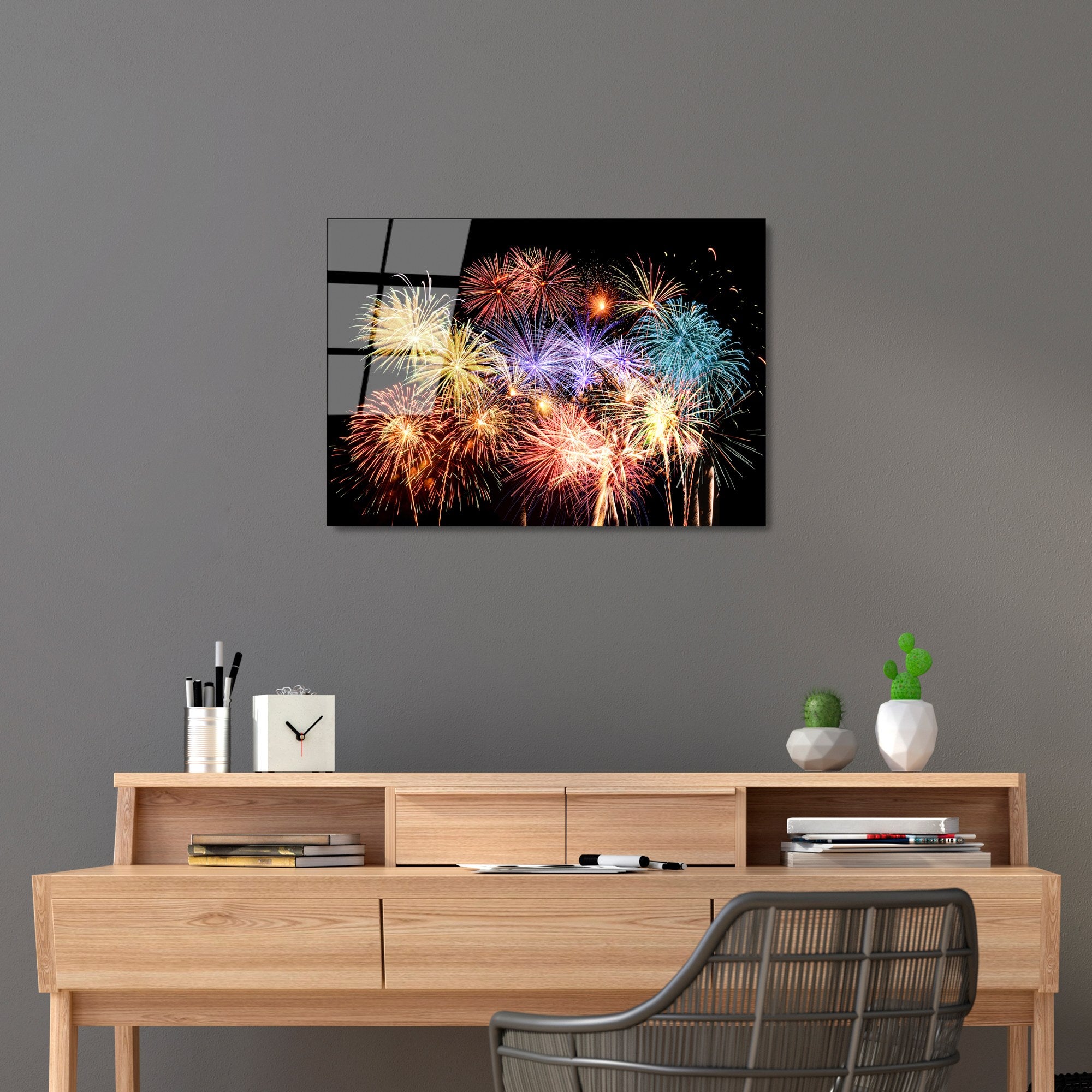 Quadro Decorativo em Vidro Temperado 100% (4 mm) 50 x 70 cm Multicolor – UV-264