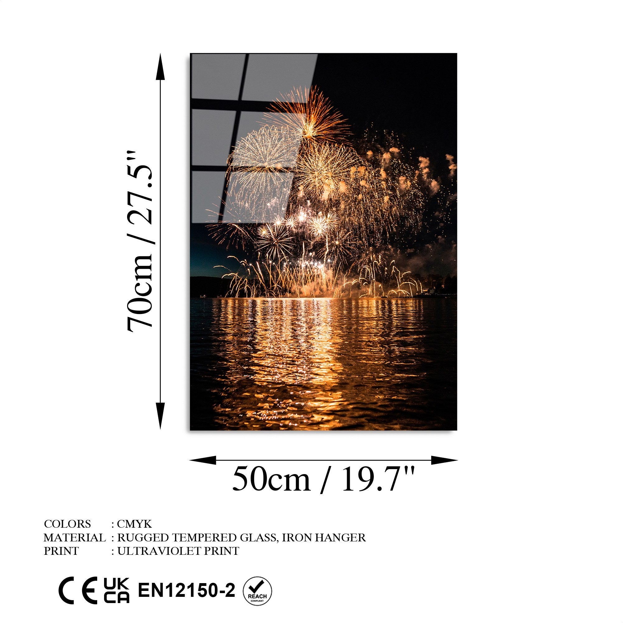 Quadro Decorativo em Vidro Temperado 50x70 cm (4 mm) – Multicolor | UV-267