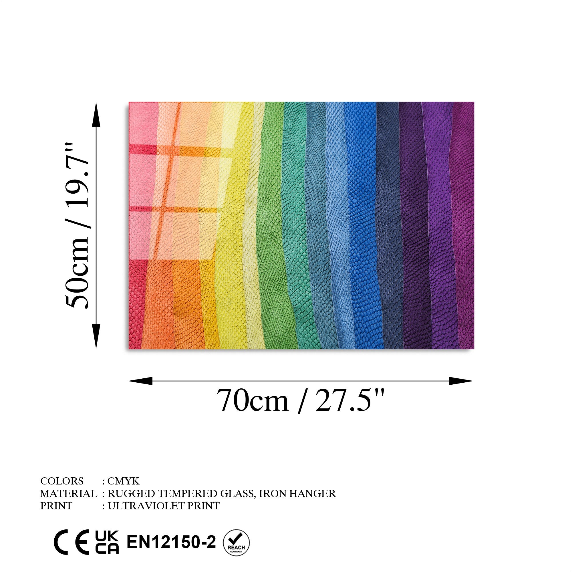 Quadro Decorativo em Vidro Temperado 4 mm 50 x 70 cm – Multicolor | UV-268 (Ref. 123BZM1362)