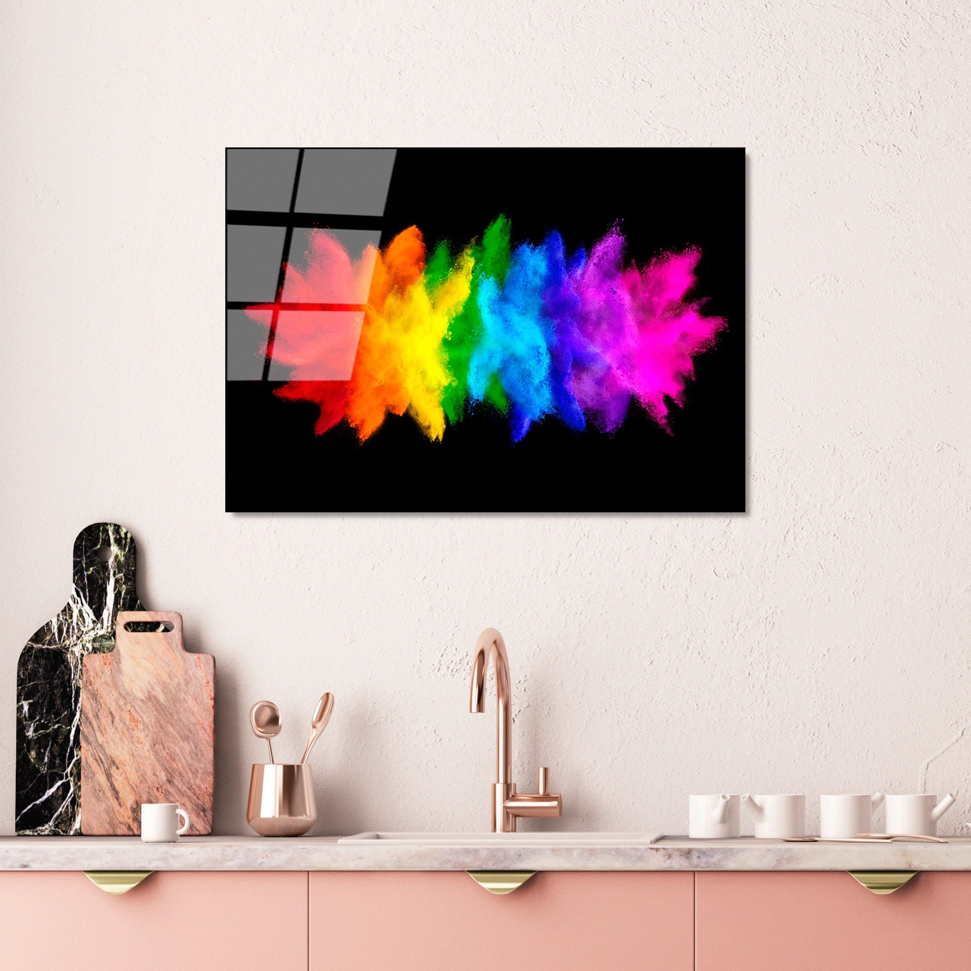 Quadro Decorativo em Vidro 100% Temperado UV-269, 50 x 70 cm, Multicolor (4 mm)