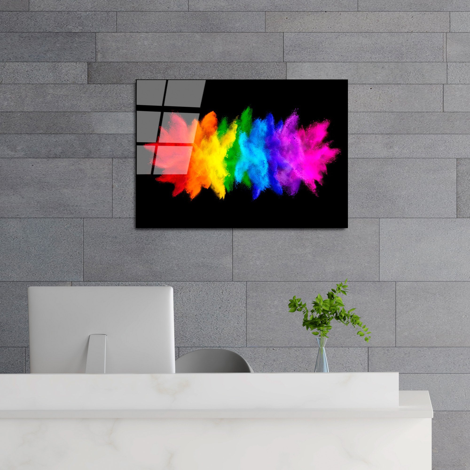 Quadro Decorativo em Vidro 100% Temperado UV-269, 50 x 70 cm, Multicolor (4 mm)