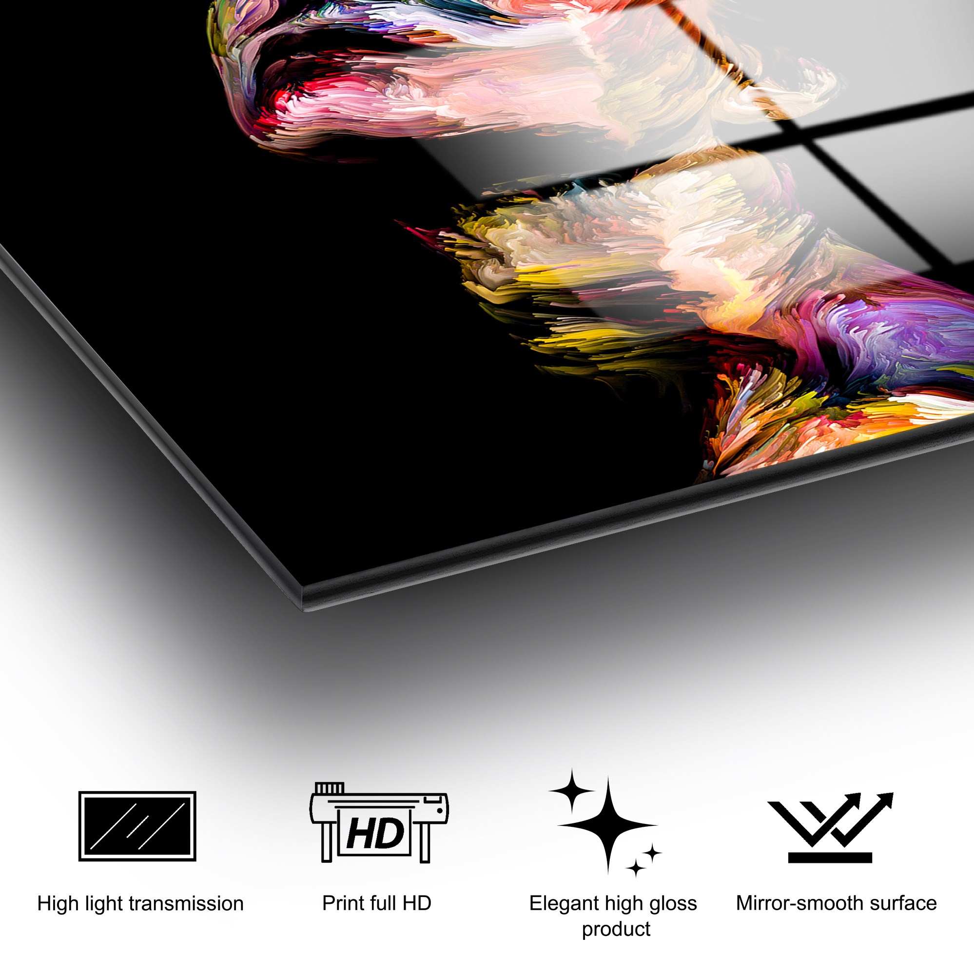 Quadro Decorativo em Vidro Temperado UV-270, Multicolor, 50 x 70 cm (4 mm)