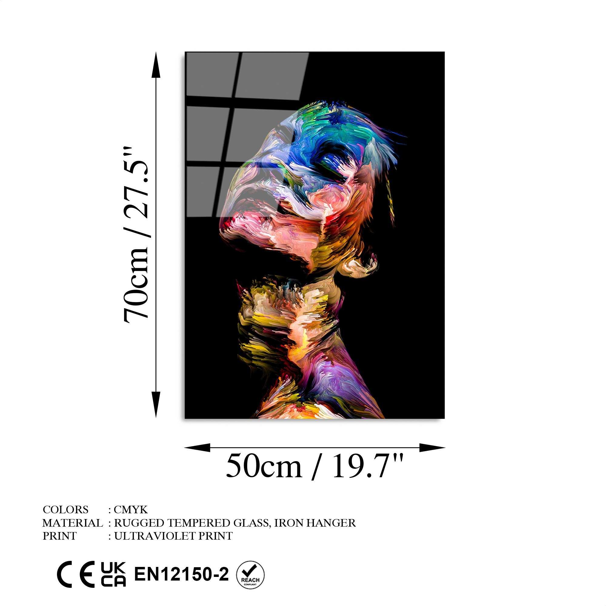 Quadro Decorativo em Vidro Temperado UV-270, Multicolor, 50 x 70 cm (4 mm)