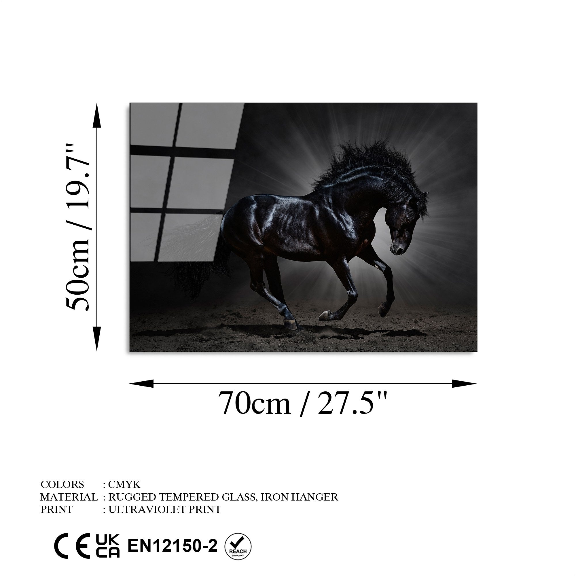 Quadro Decorativo em Vidro Temperado UV-272, Multicolor, 50 x 70 cm, Vidro 4 mm