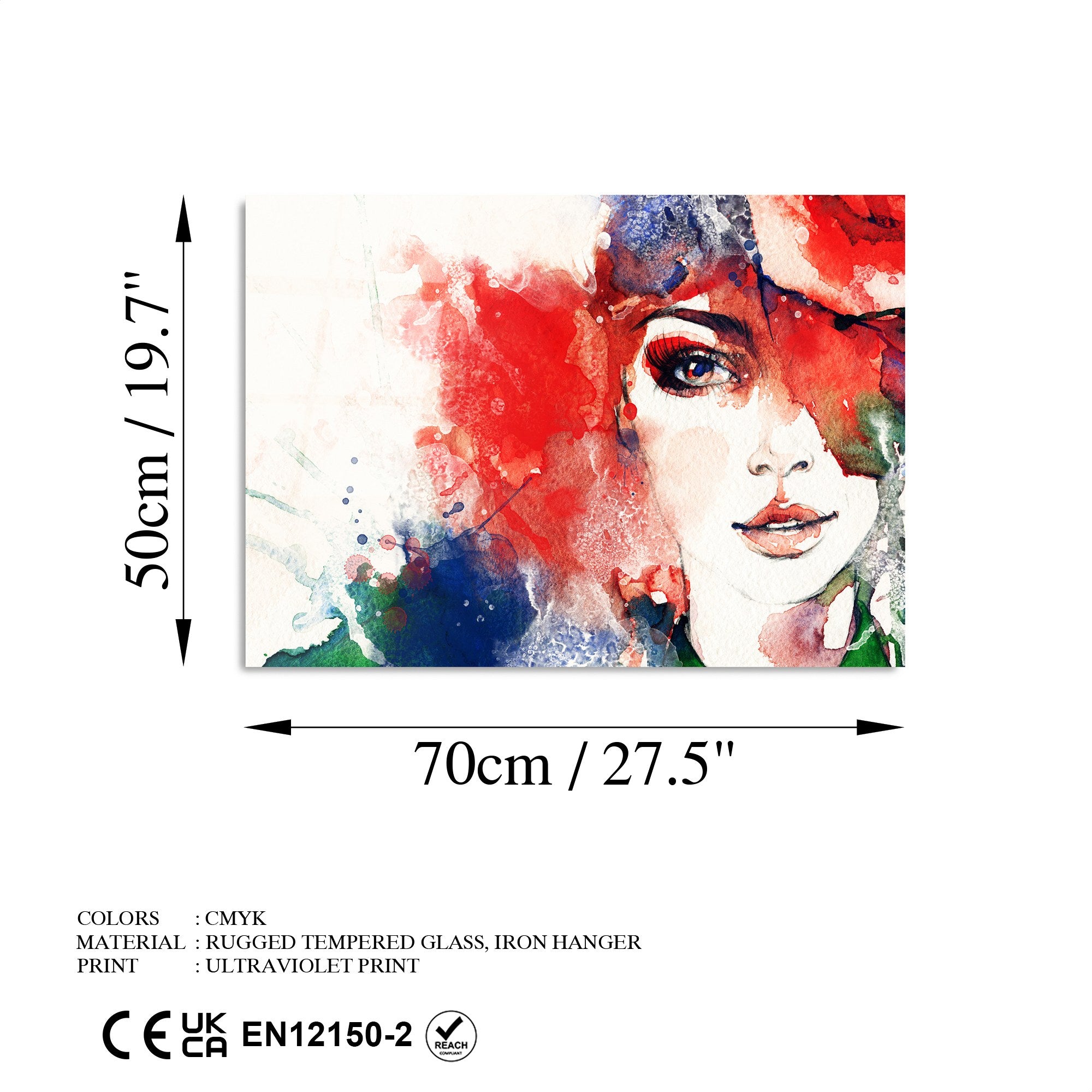 Quadro Decorativo em Vidro Temperado Multicolor 50 x 70 cm (4 mm) - UV-275