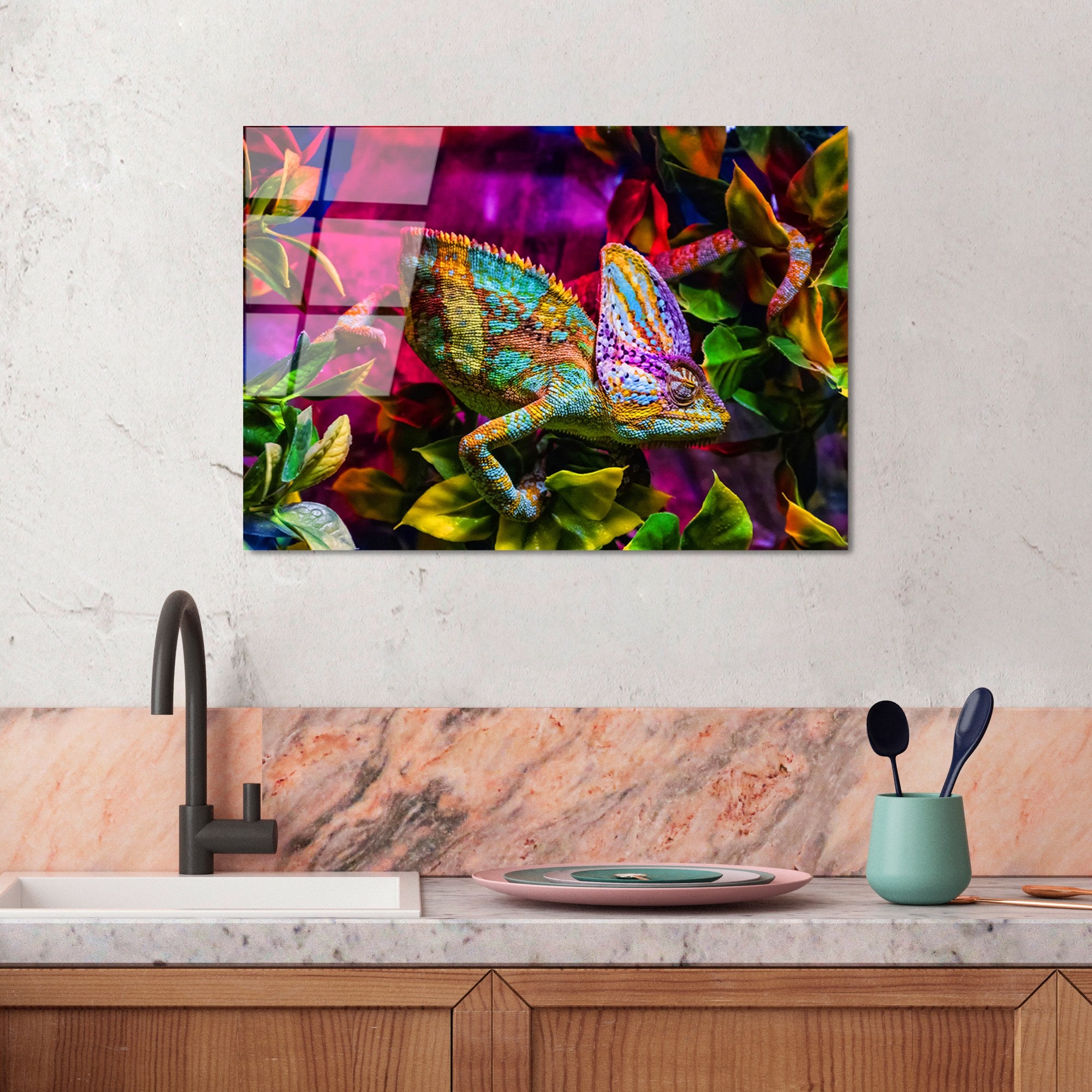 Quadro Decorativo em Vidro Temperado 4 mm (50x70 cm) Multicolor – UV-281