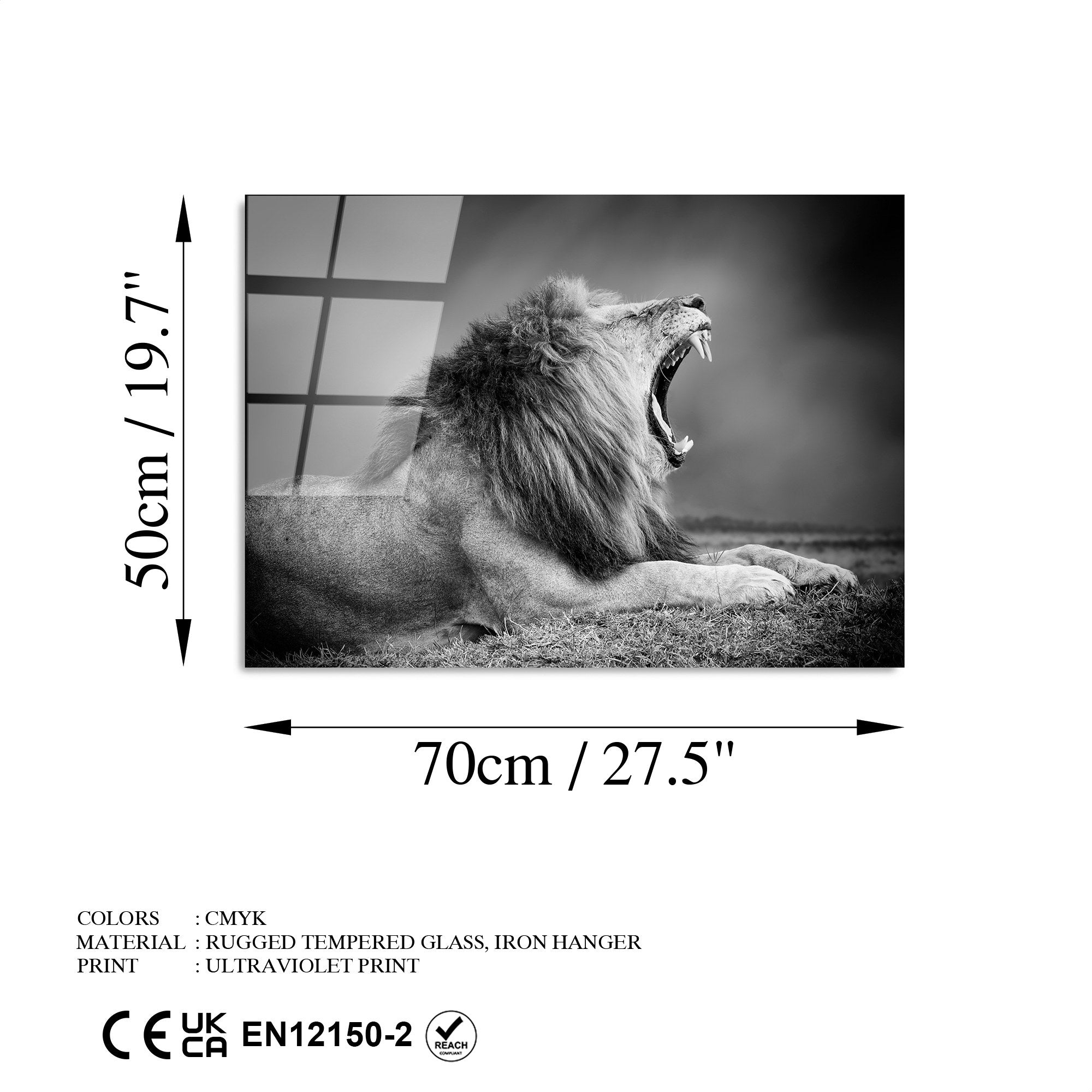 Quadro Decorativo em Vidro Temperado UV-282, 50 x 70 cm, Multicolor, 4 mm