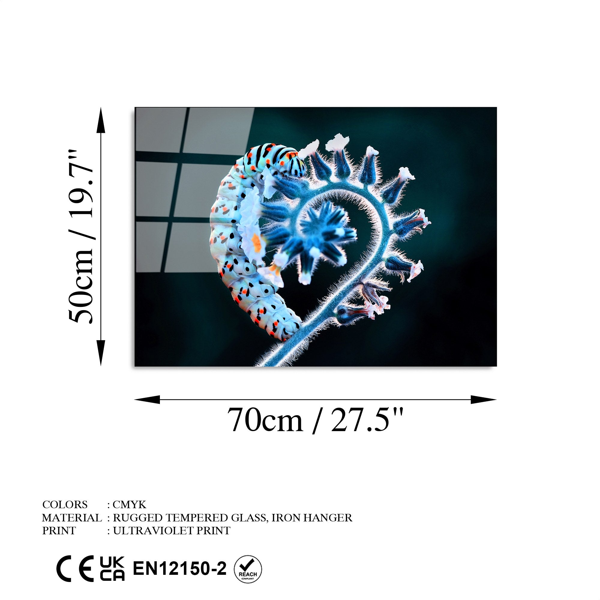 Quadro Decorativo em Vidro Temperado 4 mm 50x70 cm – Multicolor (UV-283)