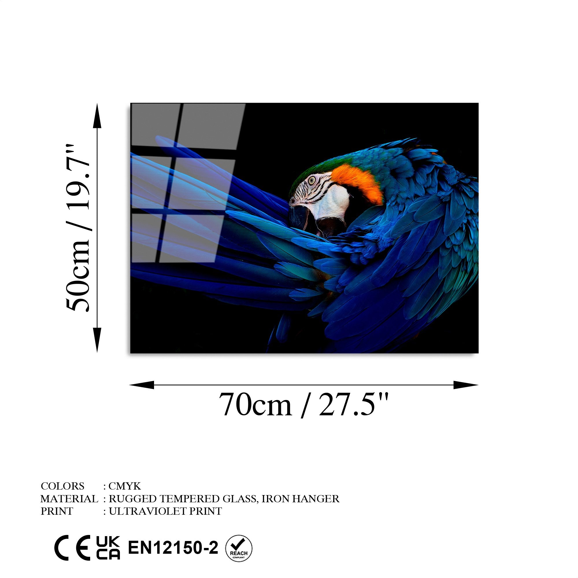 Quadro Decorativo em Vidro Temperado UV-285 50 x 70 cm – Multicolor, 4 mm