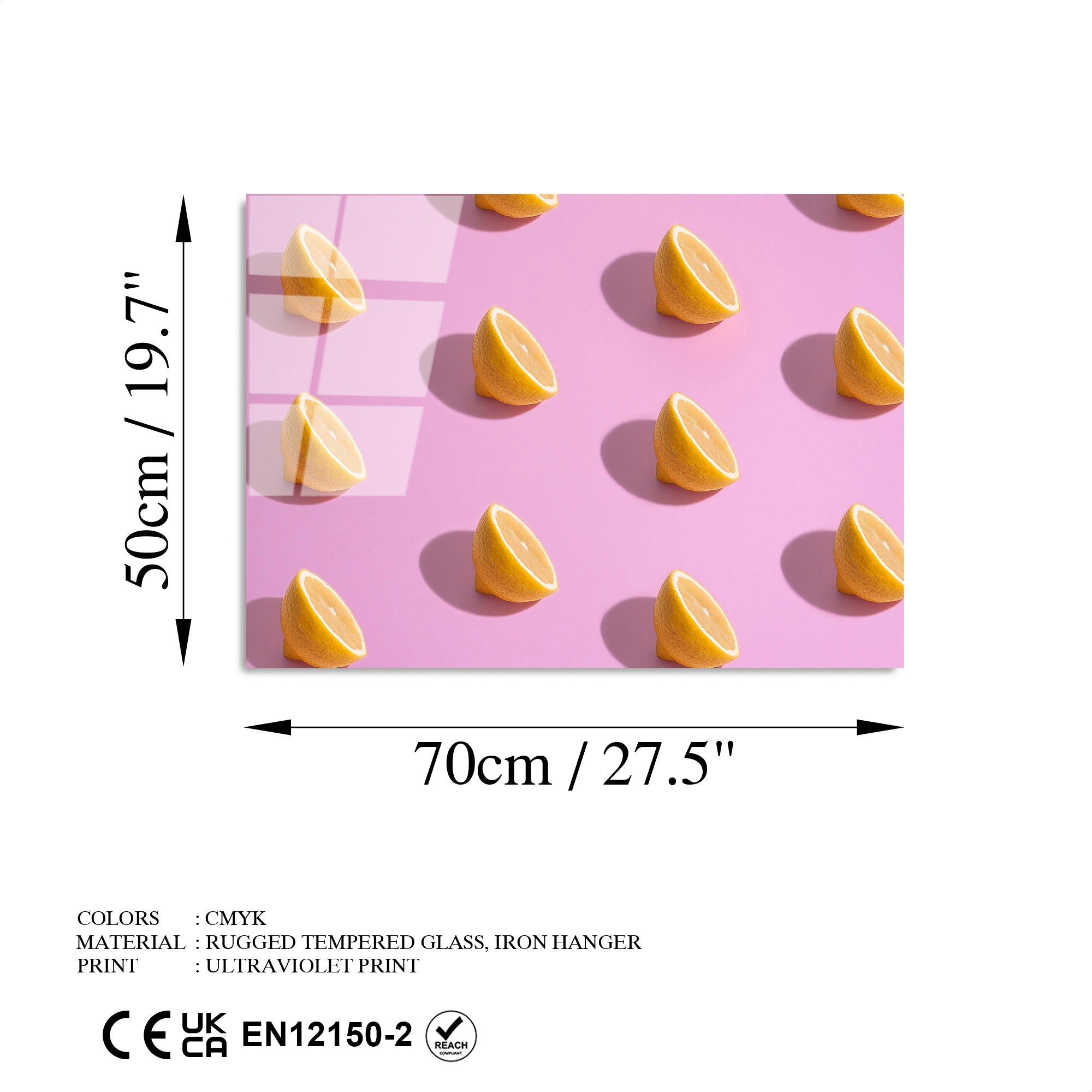 Quadro Decorativo em Vidro Temperado UV-288 50x70 cm Multicolor (4 mm)