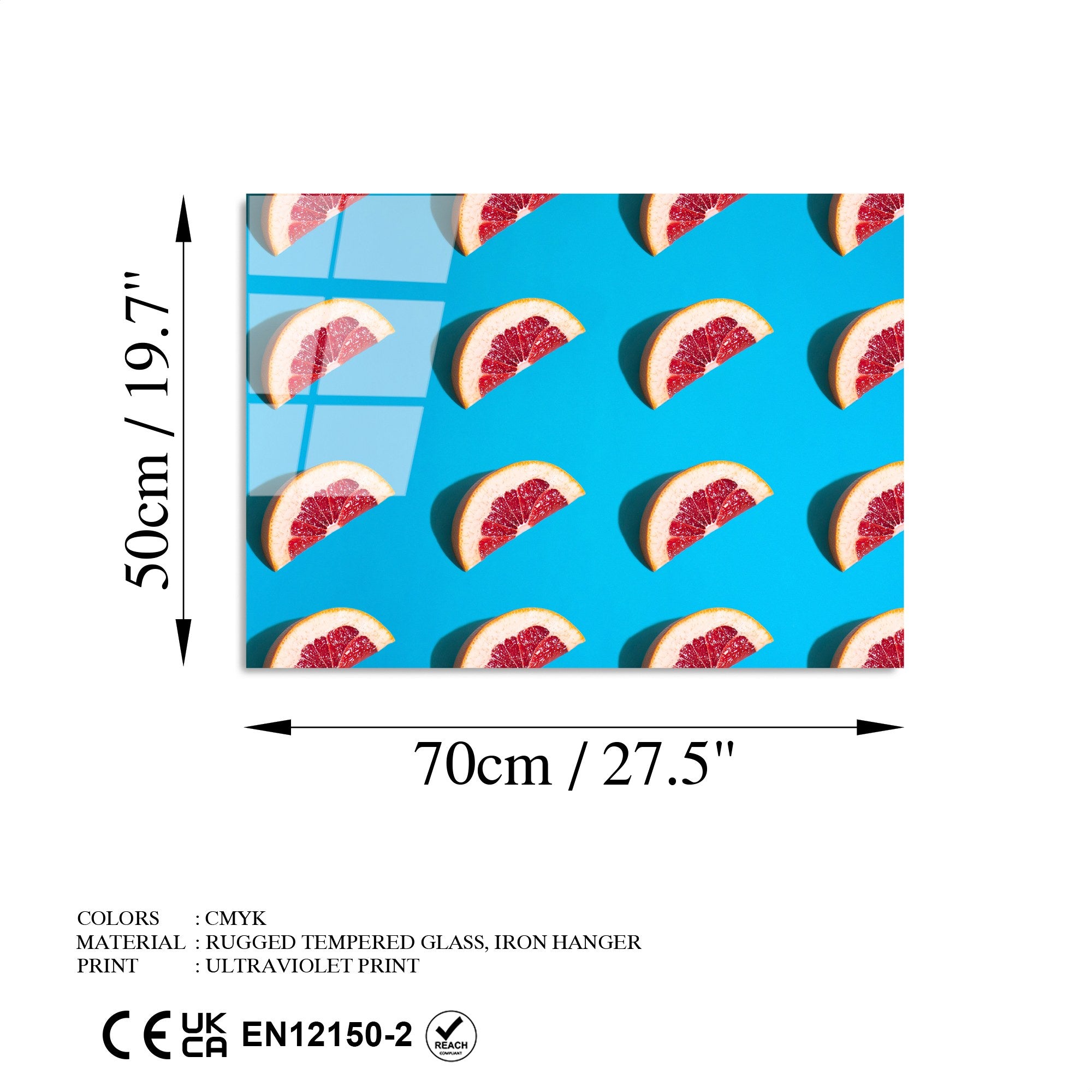 Quadro Decorativo em Vidro Temperado UV-289, Multicolor, 50x70 cm (4 mm)