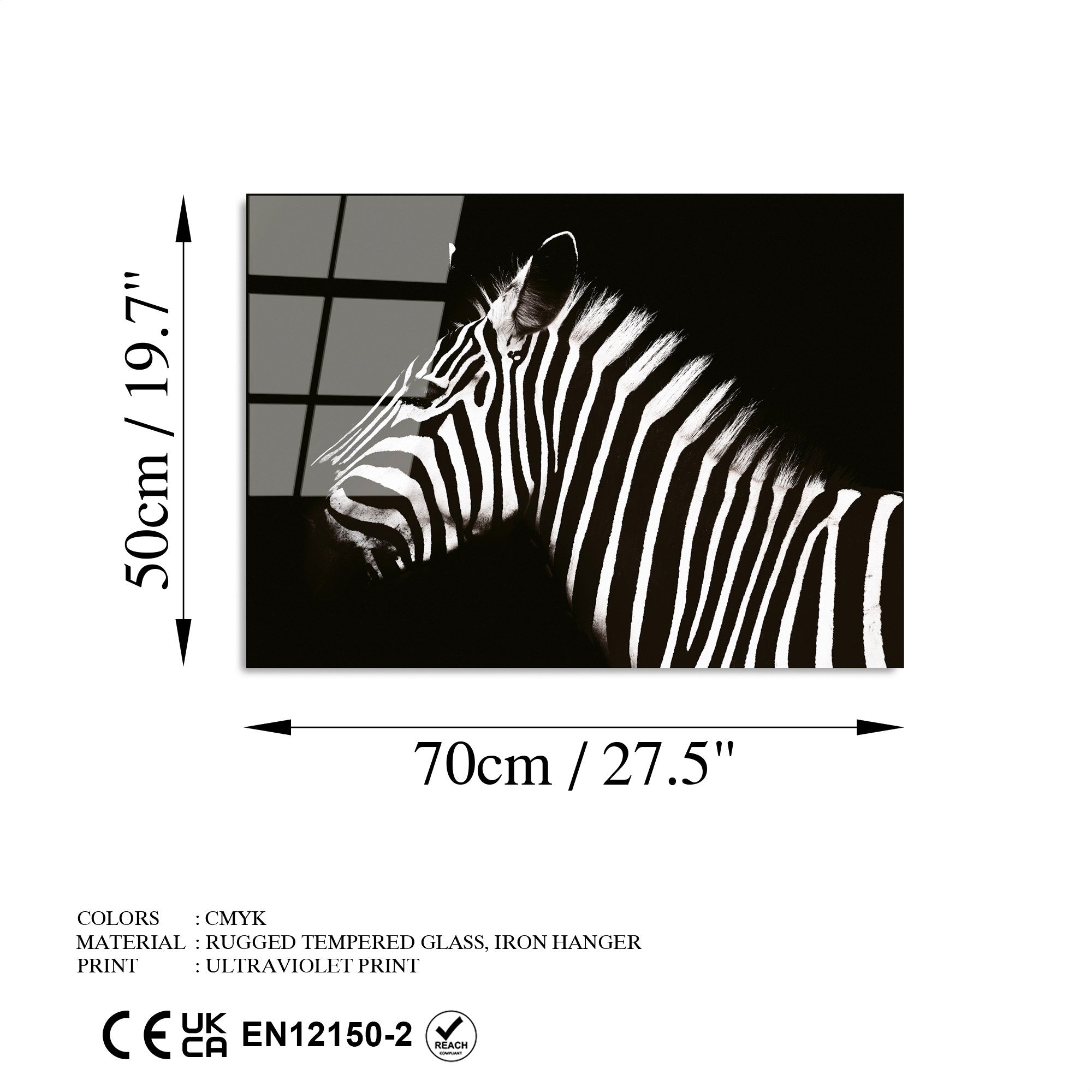 Quadro Decorativo em Vidro Temperado UV-290, Multicolor, 50 x 70 cm, 4 mm