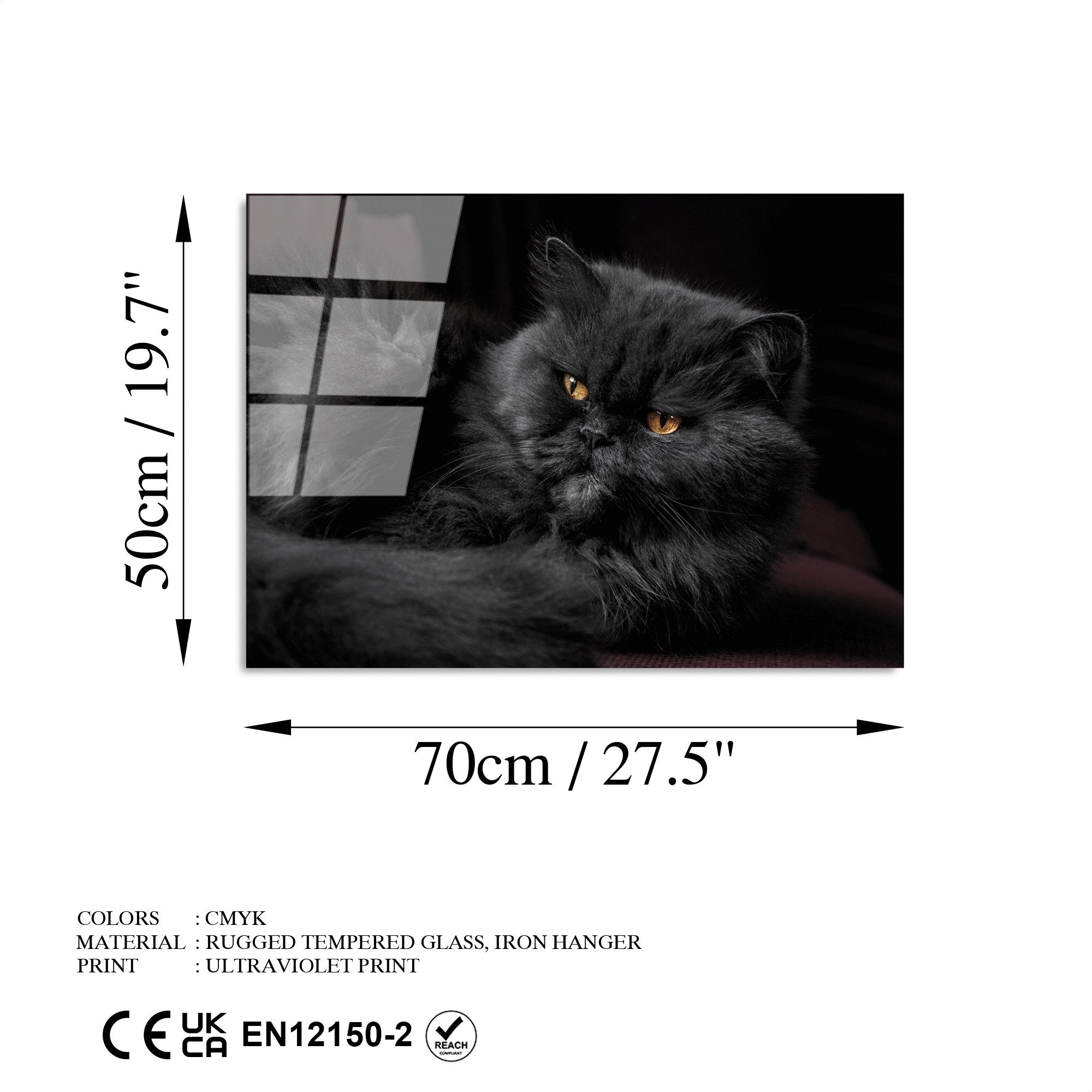 Quadro Decorativo em Vidro Temperado UV-291, Multicolor, 50 x 70 cm (4 mm)