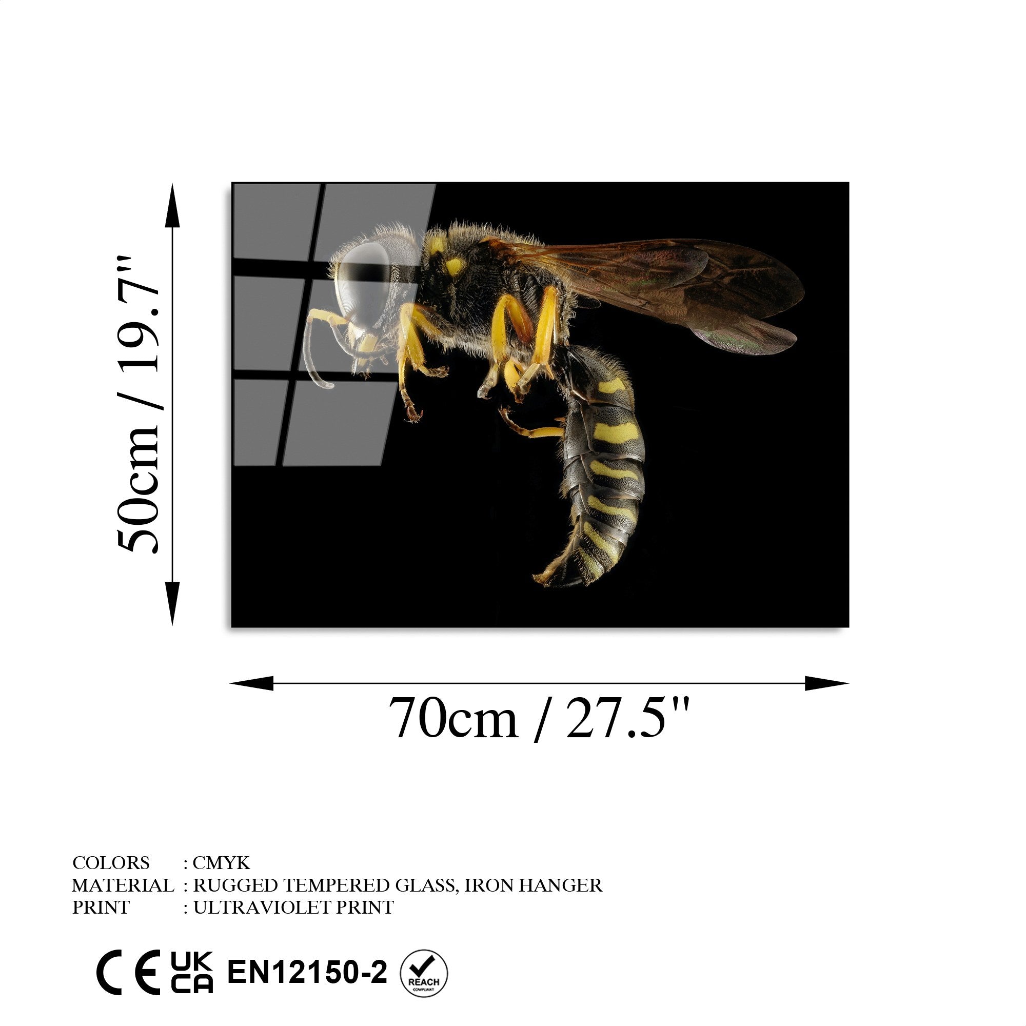 Quadro Decorativo em Vidro Temperado 50 x 70 cm (4 mm), Multicolor – UV-292