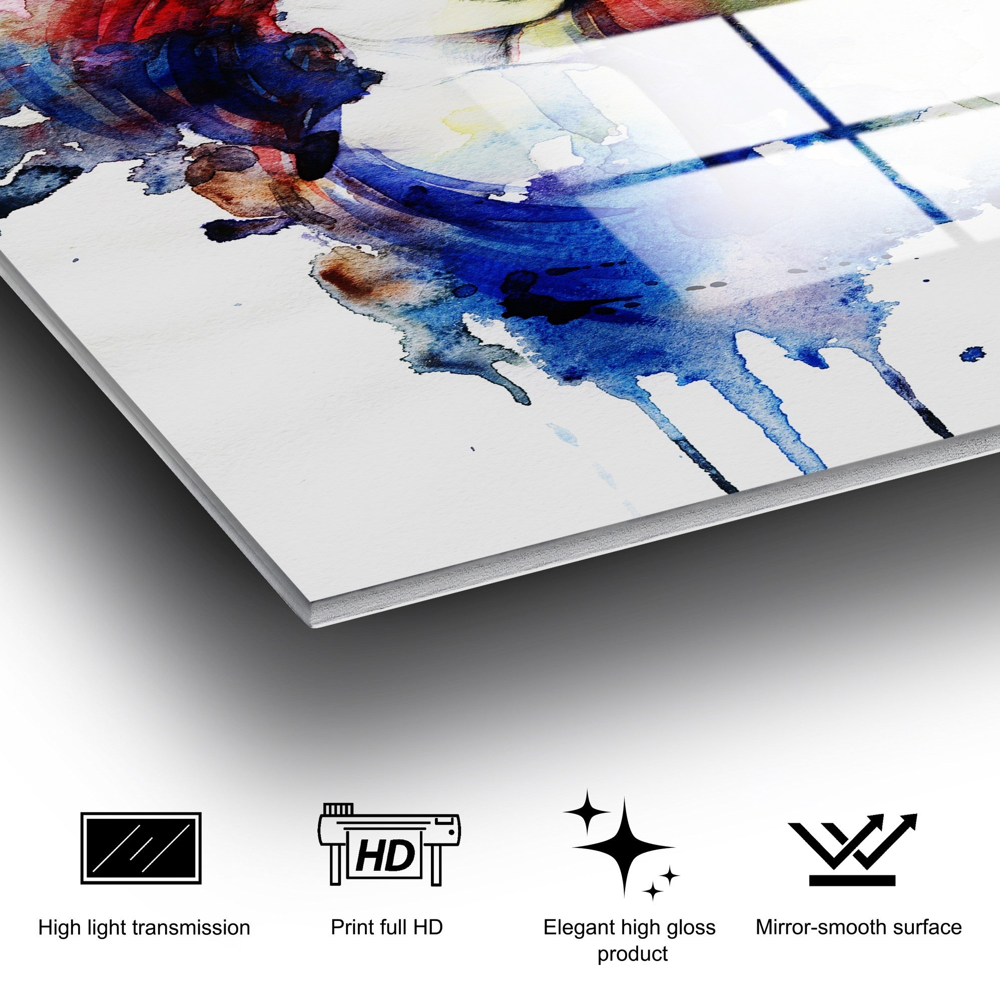 Quadro Decorativo em Vidro Temperado UV-294, Multicolor, 50 x 70 cm (4 mm)