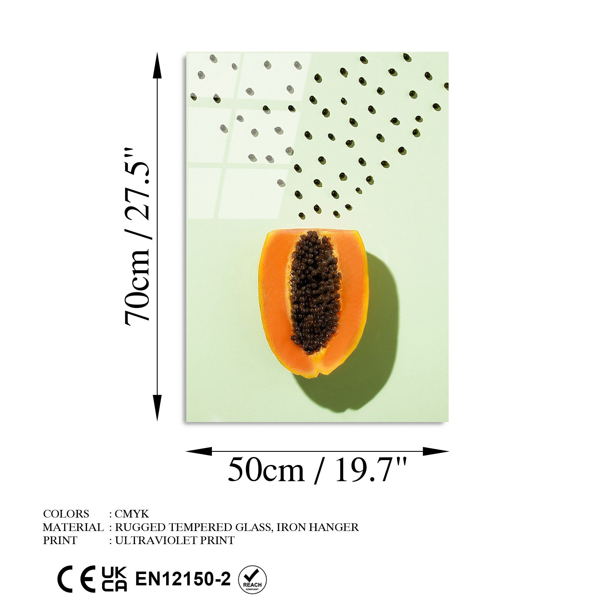 Quadro Decorativo em Vidro Temperado Multicolor UV-297, 50 x 70 cm, 4 mm