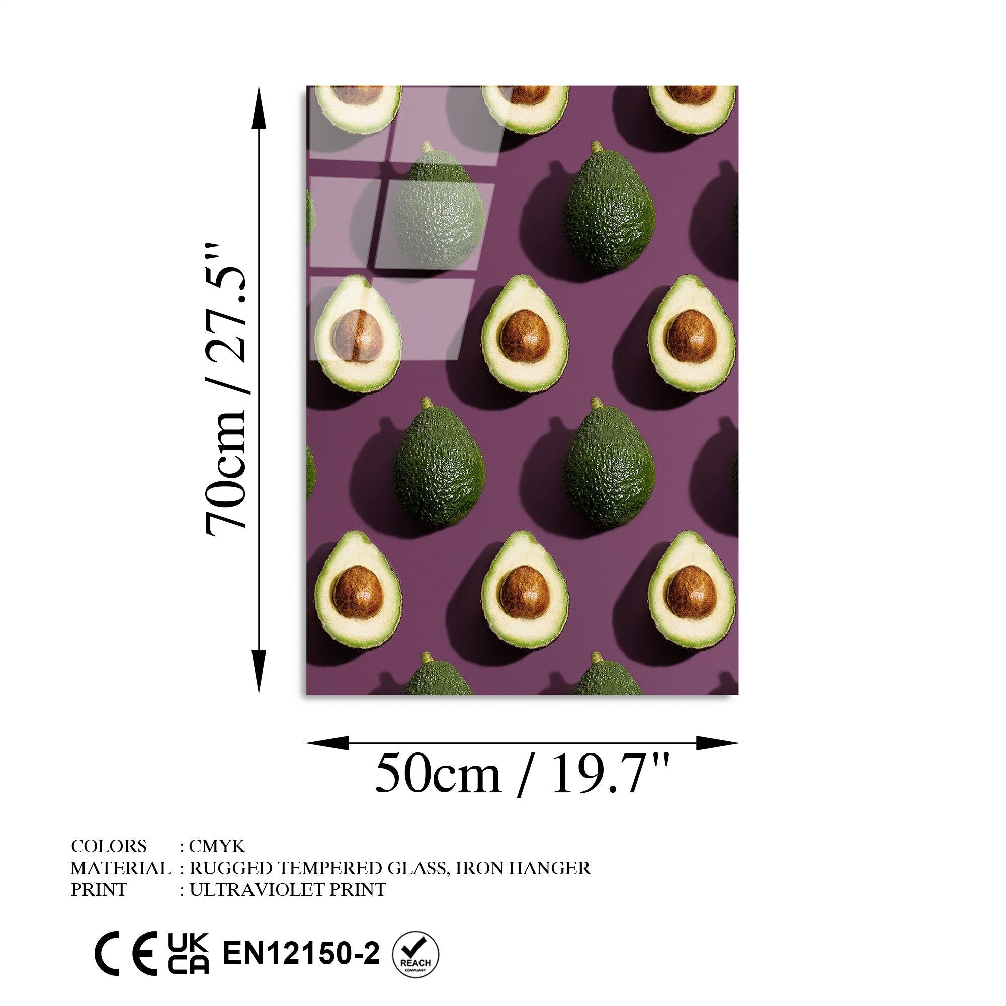 Quadro Decorativo em Vidro Temperado 4 mm (50 x 70 cm) Multicolor – UV-298