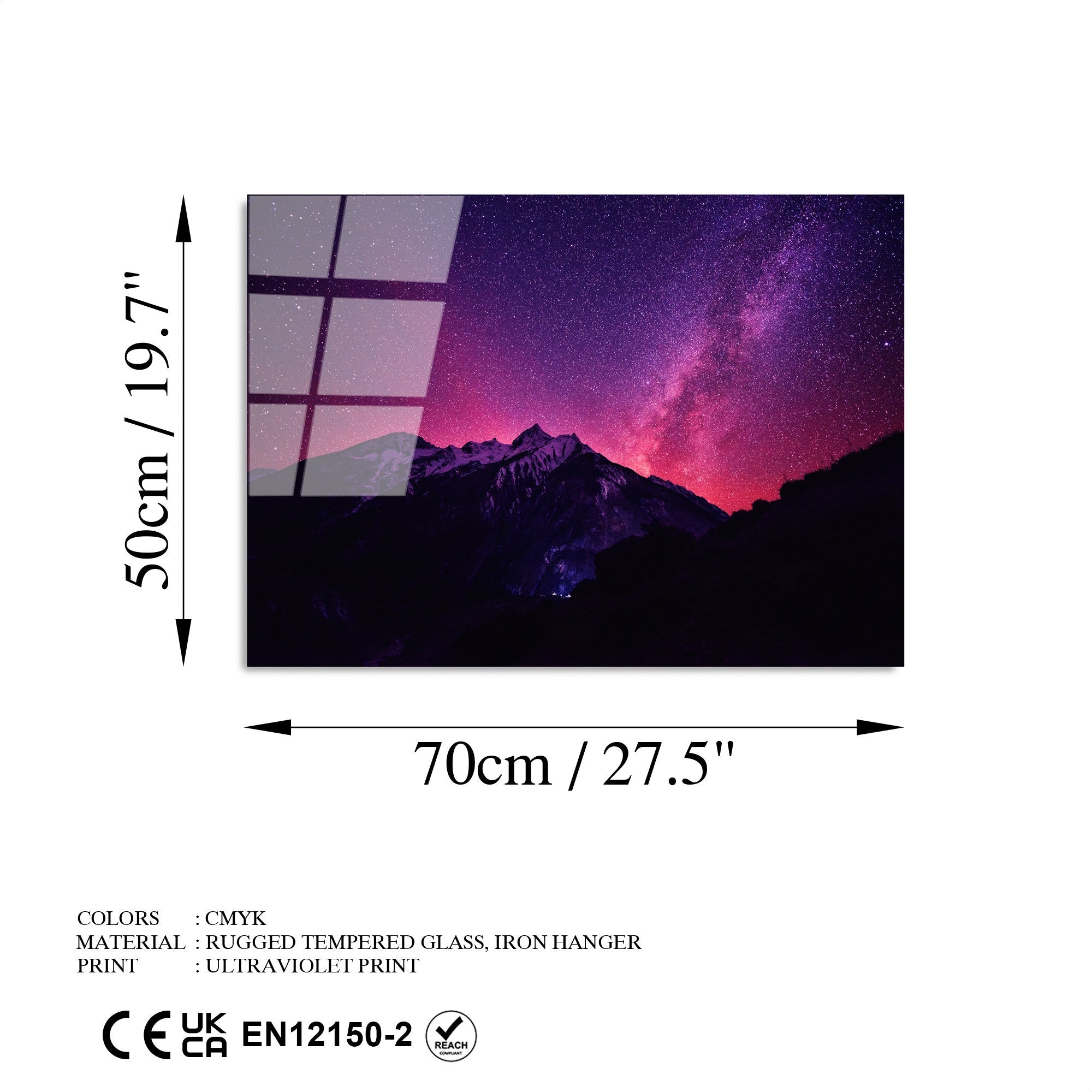 Quadro Decorativo em Vidro Temperado Multicolor 50x70 cm (4 mm) – UV-306