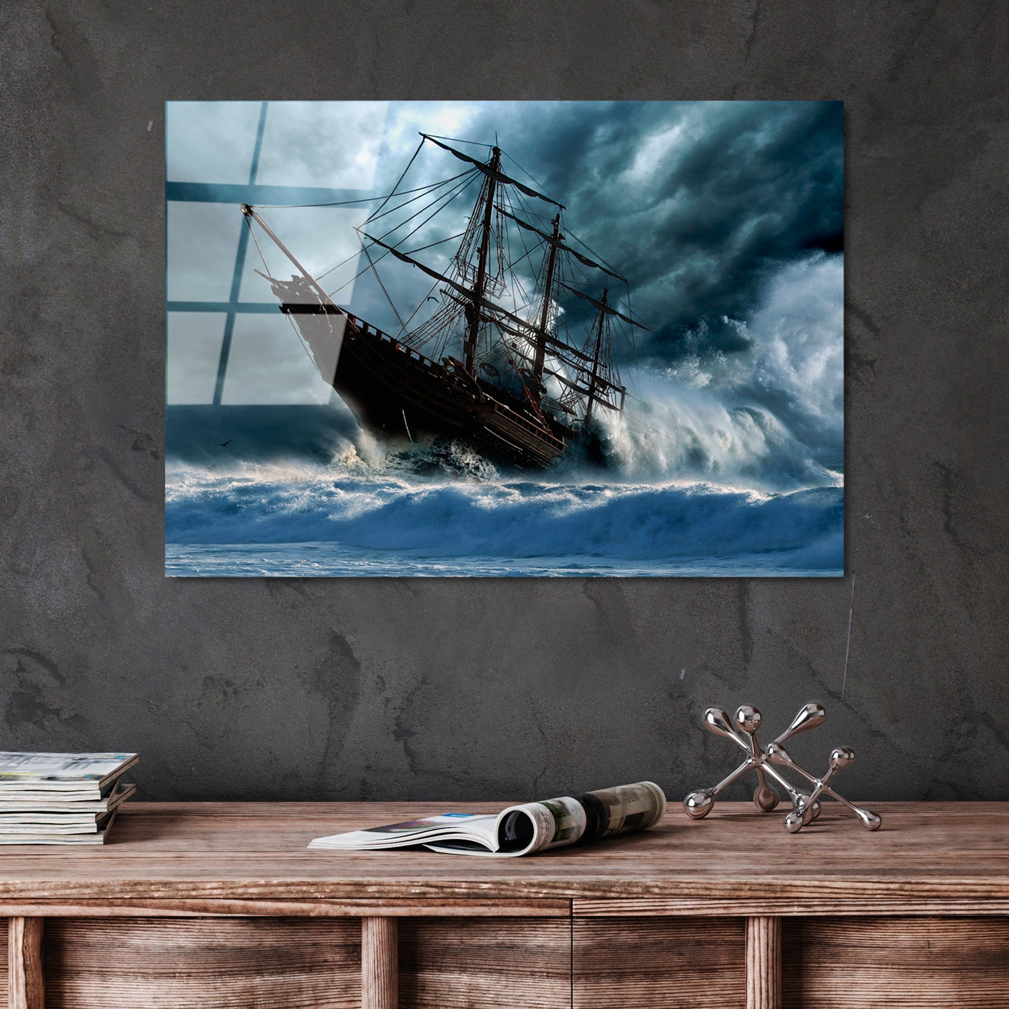 Quadro Decorativo em Vidro Temperado UV-307, Multicolor, 50 x 70 cm (4 mm)