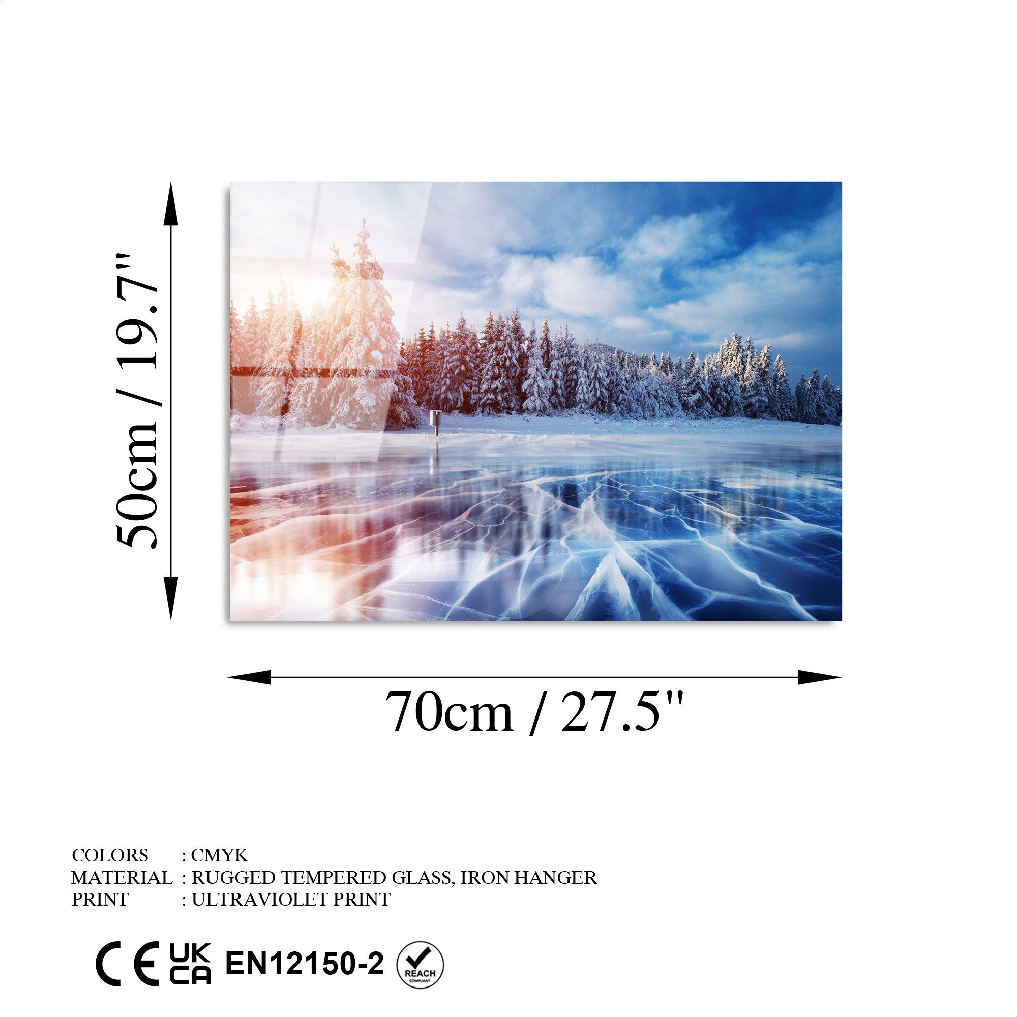 Quadro Decorativo em Vidro Temperado UV-309, Multicolor, 50 x 70 cm, 4 mm