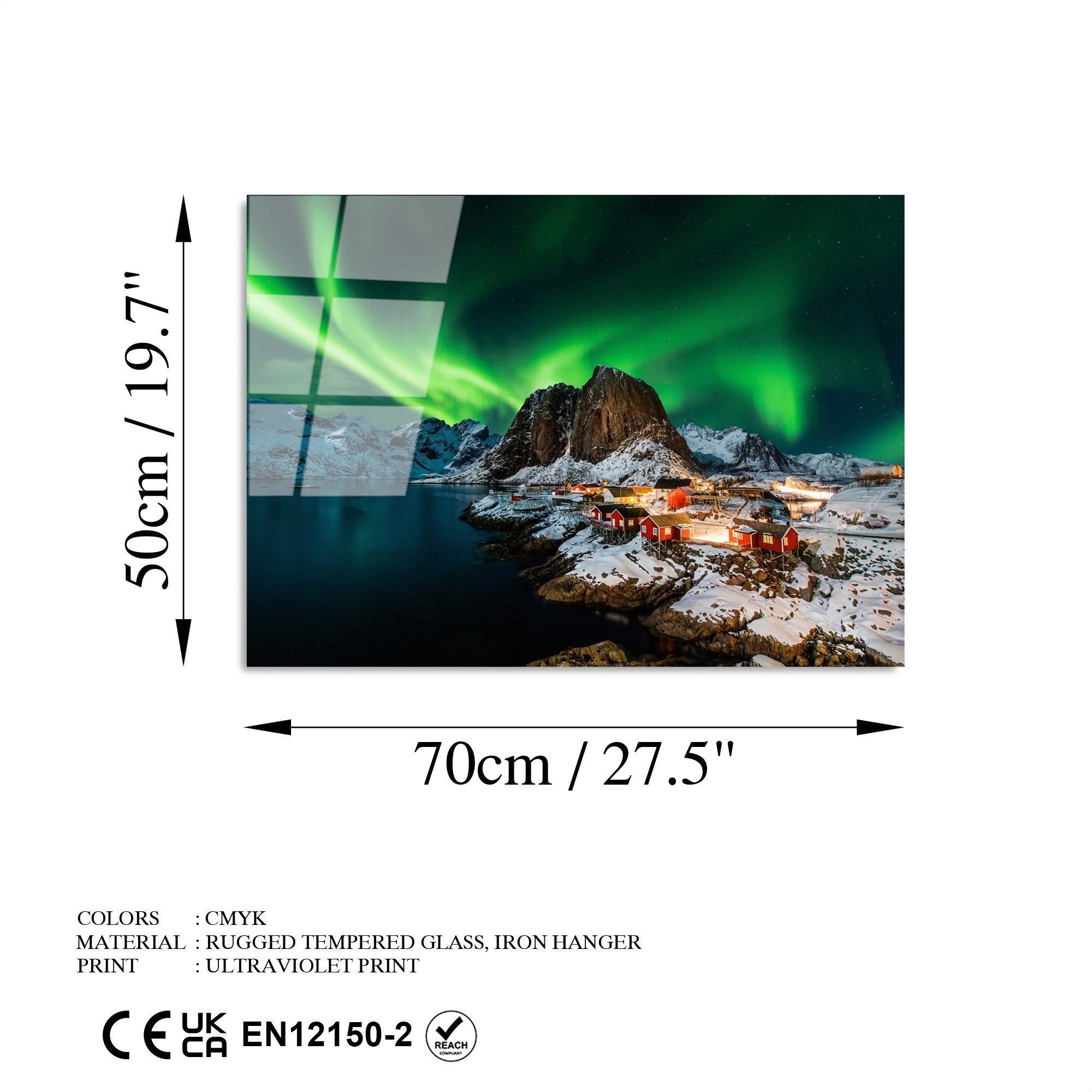 Quadro Decorativo em Vidro Temperado UV-317, 50 x 70 cm, Multicolor, 4 mm