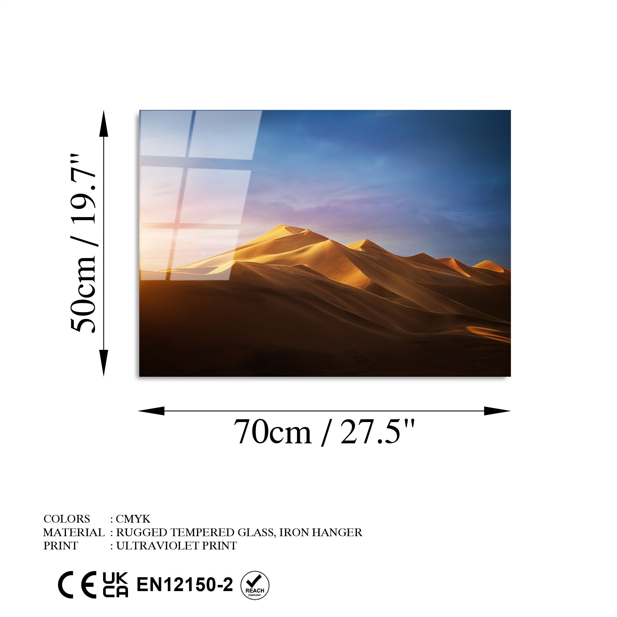 Quadro Decorativo em Vidro Temperado UV-322 50 x 70 cm – Multicolor, 4 mm