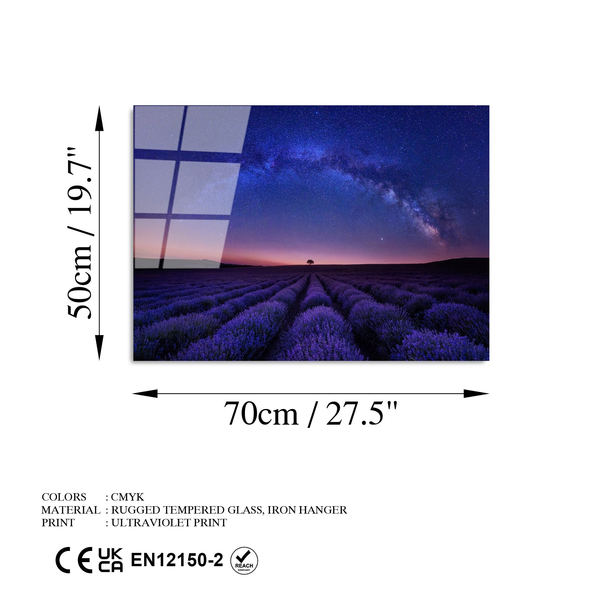 Quadro Decorativo 50 x 70 cm em 100% Vidro Temperado (4 mm) UV-323 – Multicolor