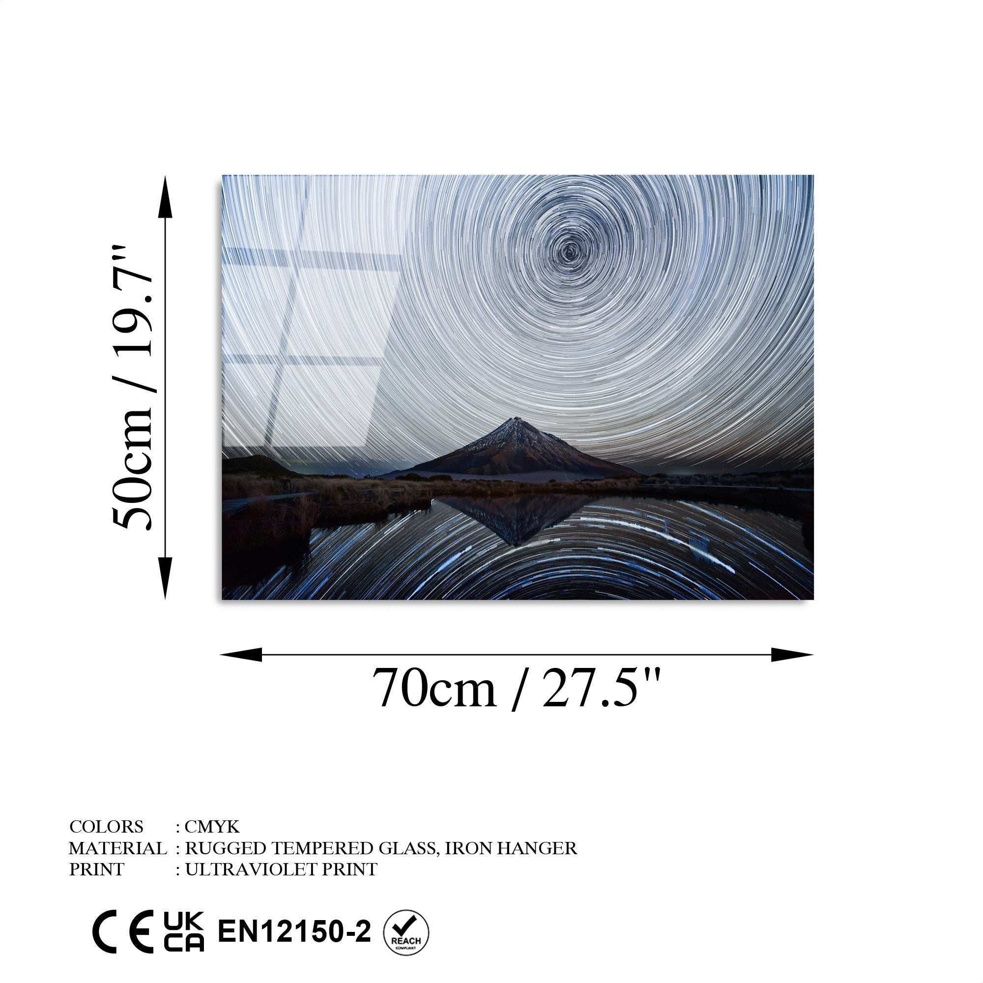 Quadro Decorativo em Vidro Temperado 100% UV-324, 50 x 70 cm, Multicolor (4 mm)