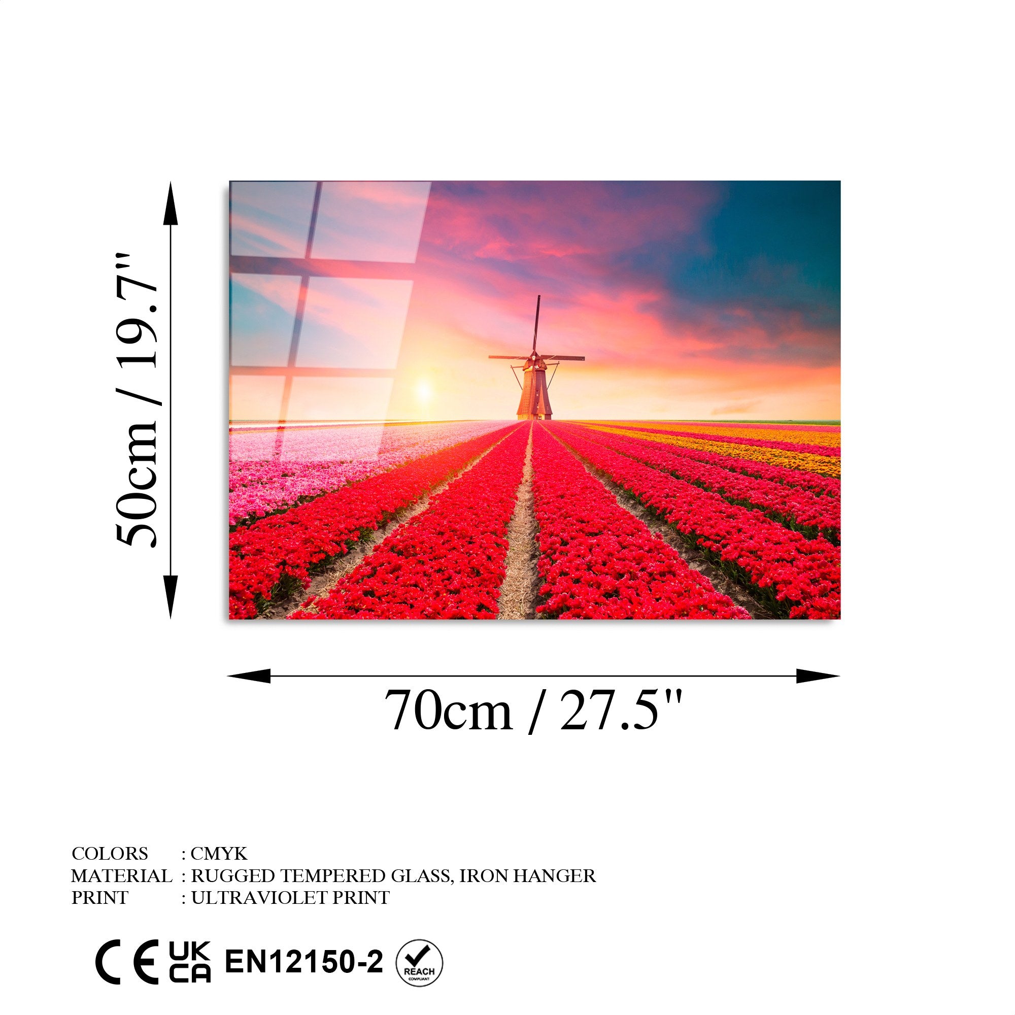 Quadro Decorativo em Vidro Temperado UV-325 – Multicolor – 50 x 70 cm (4 mm)