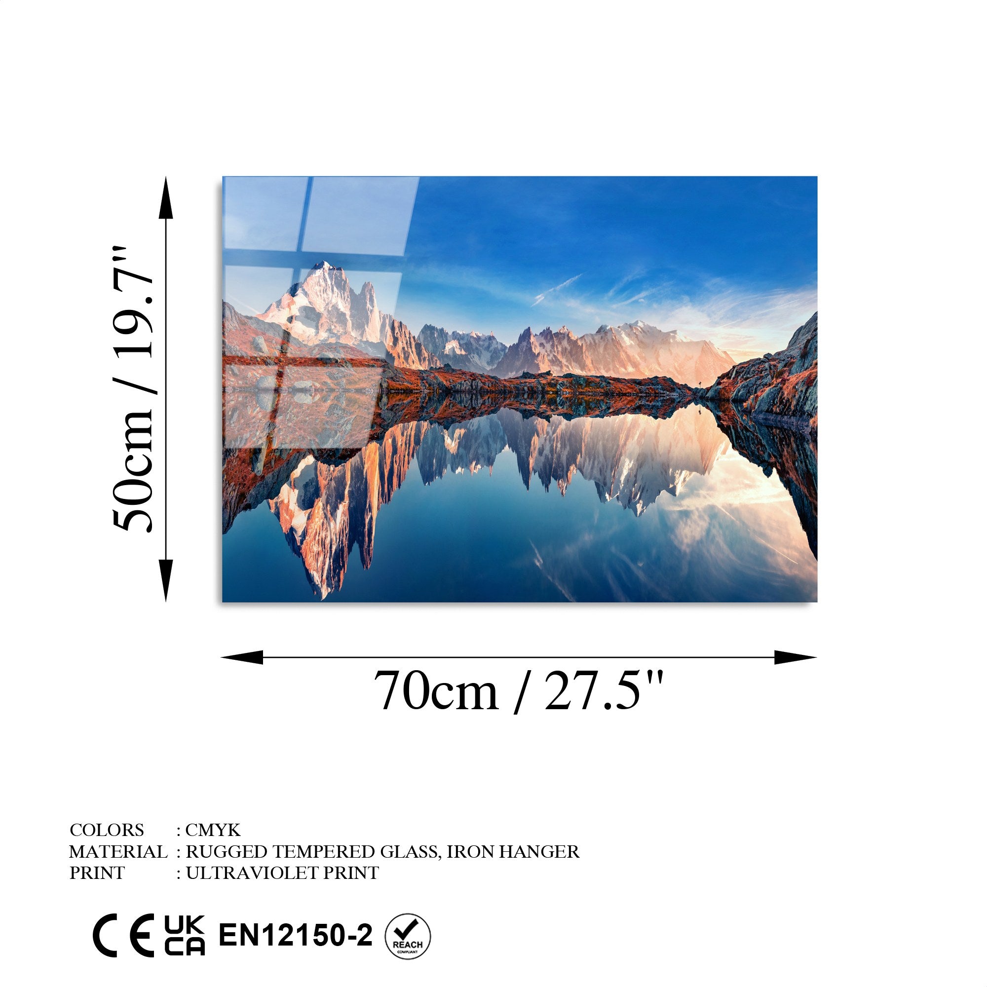 Quadro Decorativo em Vidro Temperado UV-329 50 x 70 cm Multicolor (4 mm)