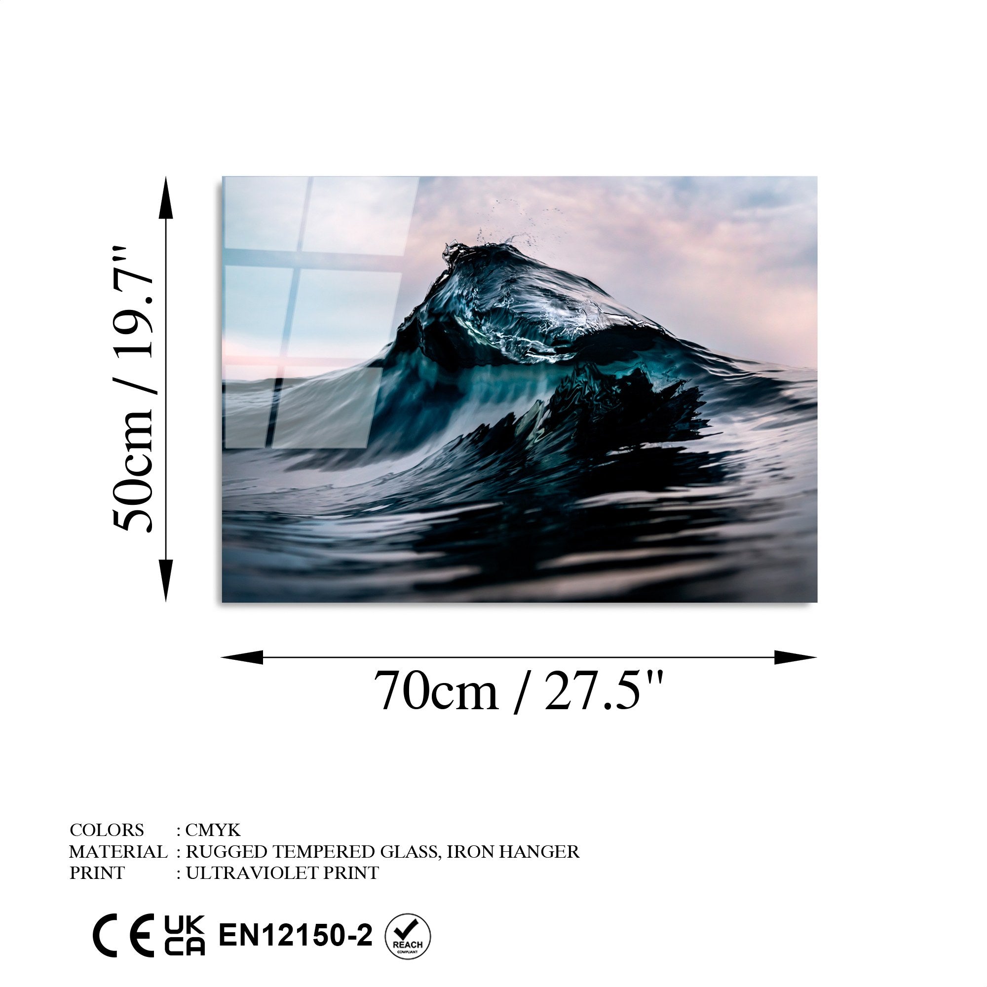 Quadro Decorativo em Vidro Temperado 50x70 cm Multicolor (4 mm) | UV-330 | 123BZM1424