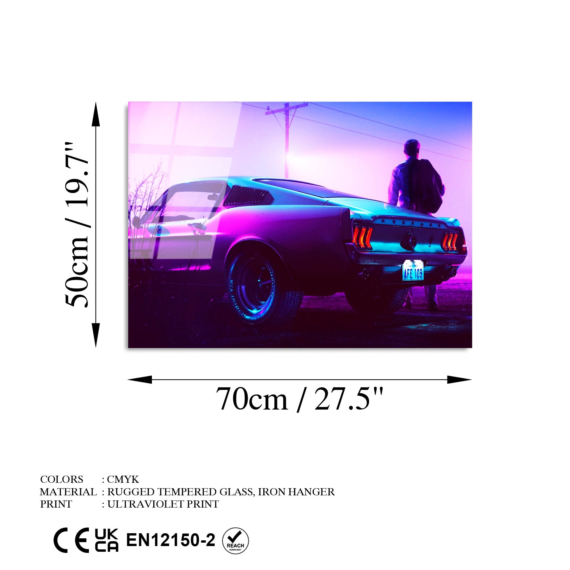 Quadro Decorativo em Vidro Temperado 50x70 cm (4 mm) - Multicor - UV-331