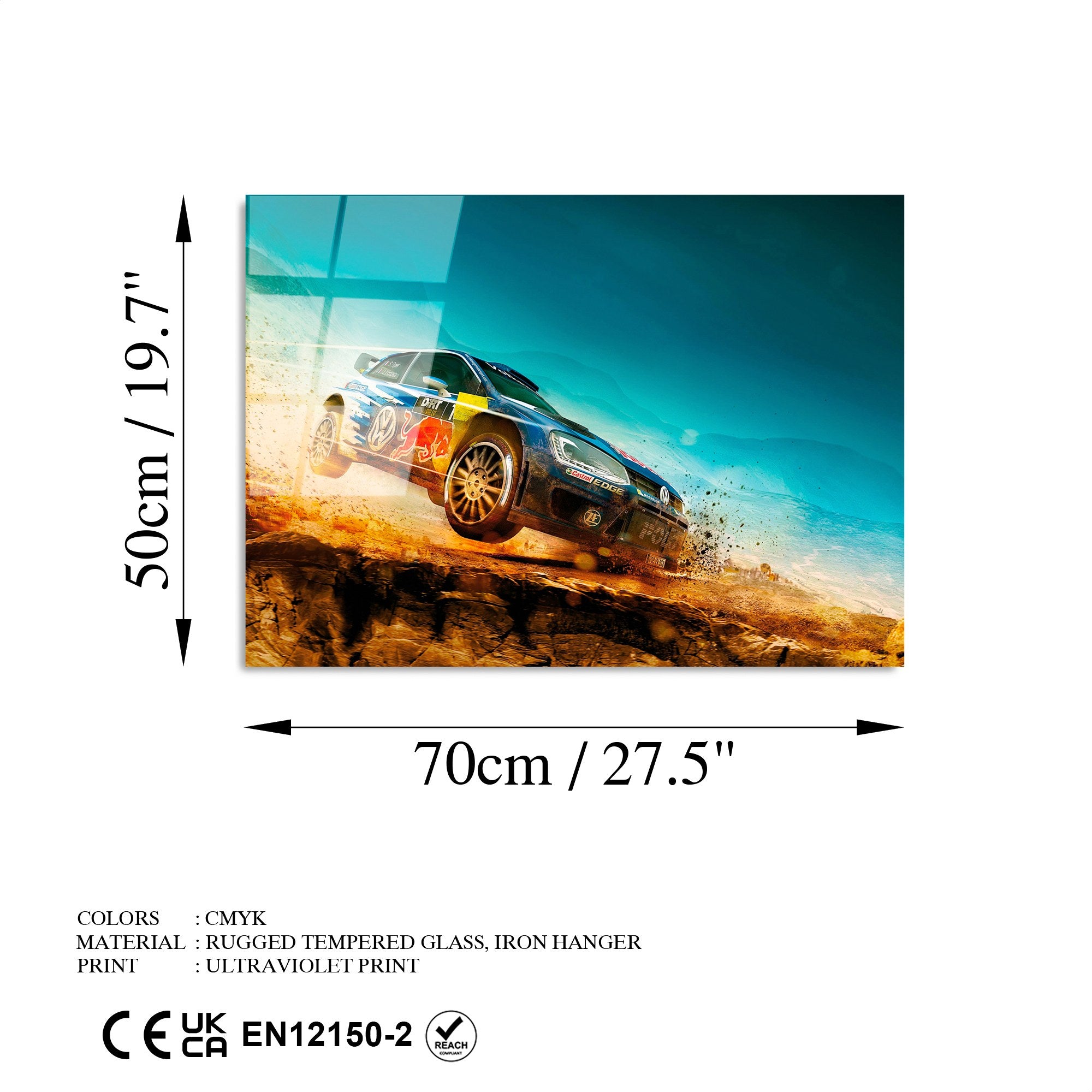 Quadro Decorativo em Vidro Temperado Multicolor UV-334 — 50 x 70 cm (4 mm)