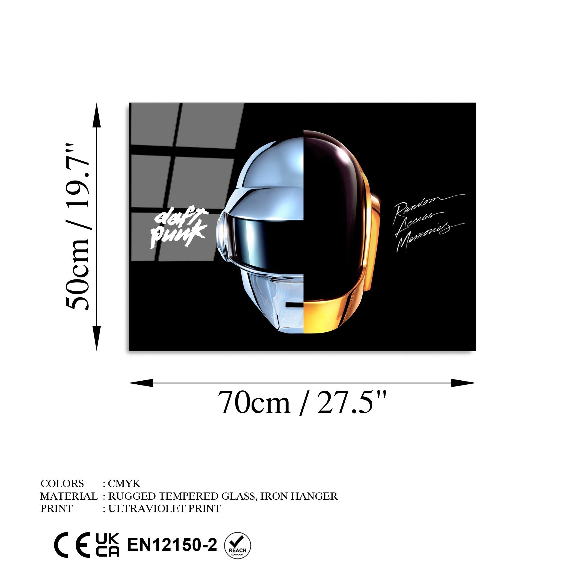 Quadro Decorativo em Vidro Temperado 4 mm UV-335, 50 x 70 cm, Multicor