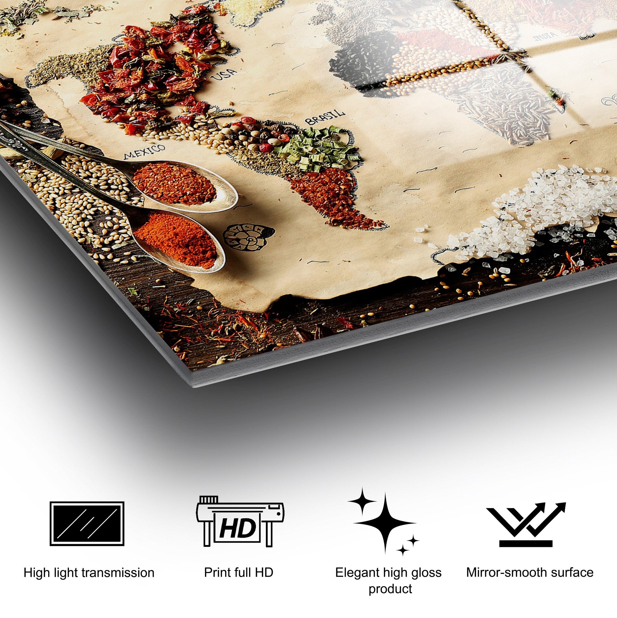 Quadro Decorativo em Vidro Temperado 4 mm UV-337, 50 x 70 cm, Multicolor (Ref. 123BZM1431)