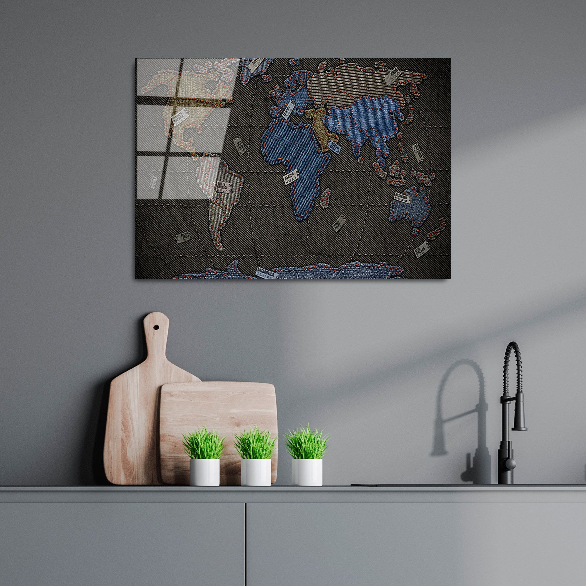 Quadro Decorativo em Vidro Temperado UV-338, Multicolor, 50 x 70 cm (4 mm)