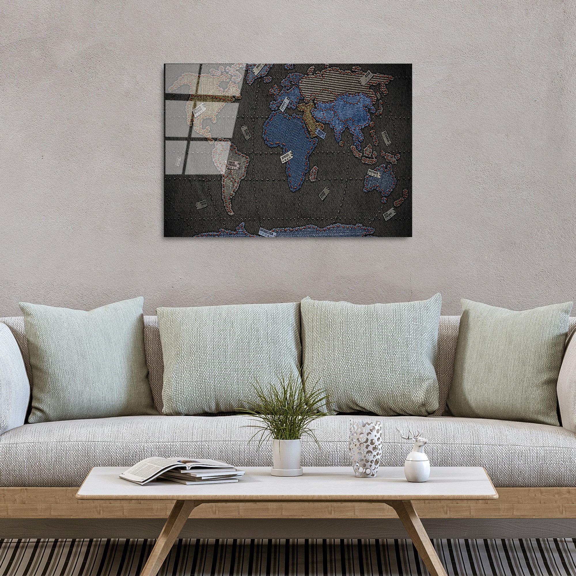 Quadro Decorativo em Vidro Temperado UV-338, Multicolor, 50 x 70 cm (4 mm)