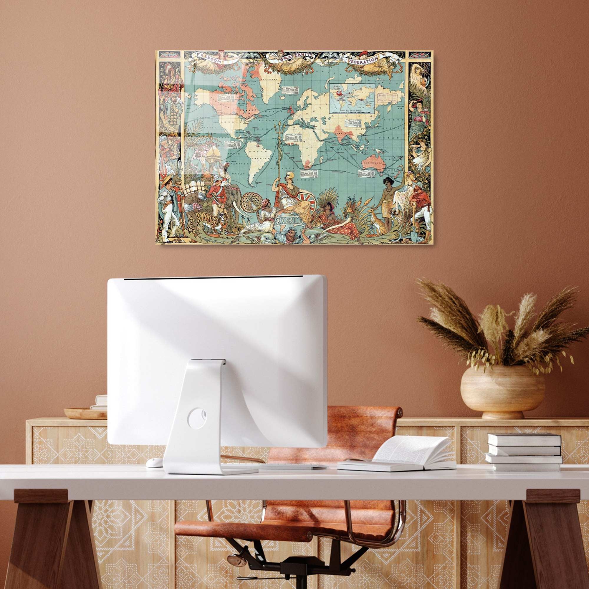 Quadro Decorativo em 100% Vidro Temperado UV-339, Multicolor, 50 x 70 cm (4 mm)