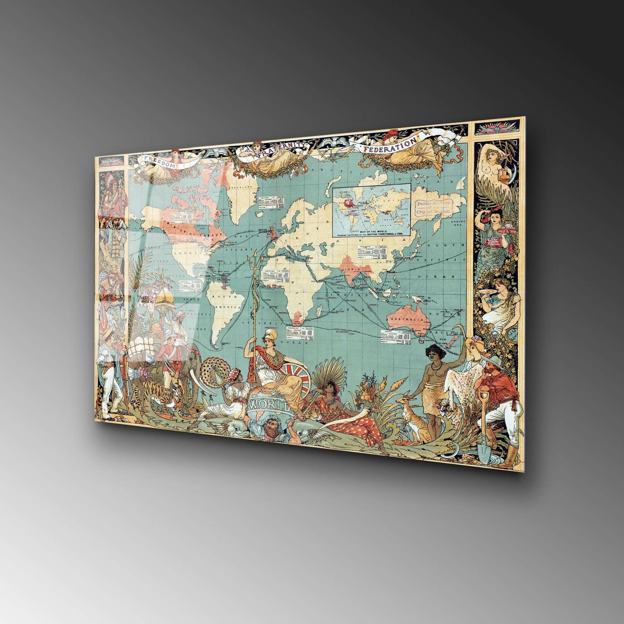 Quadro Decorativo em 100% Vidro Temperado UV-339, Multicolor, 50 x 70 cm (4 mm)