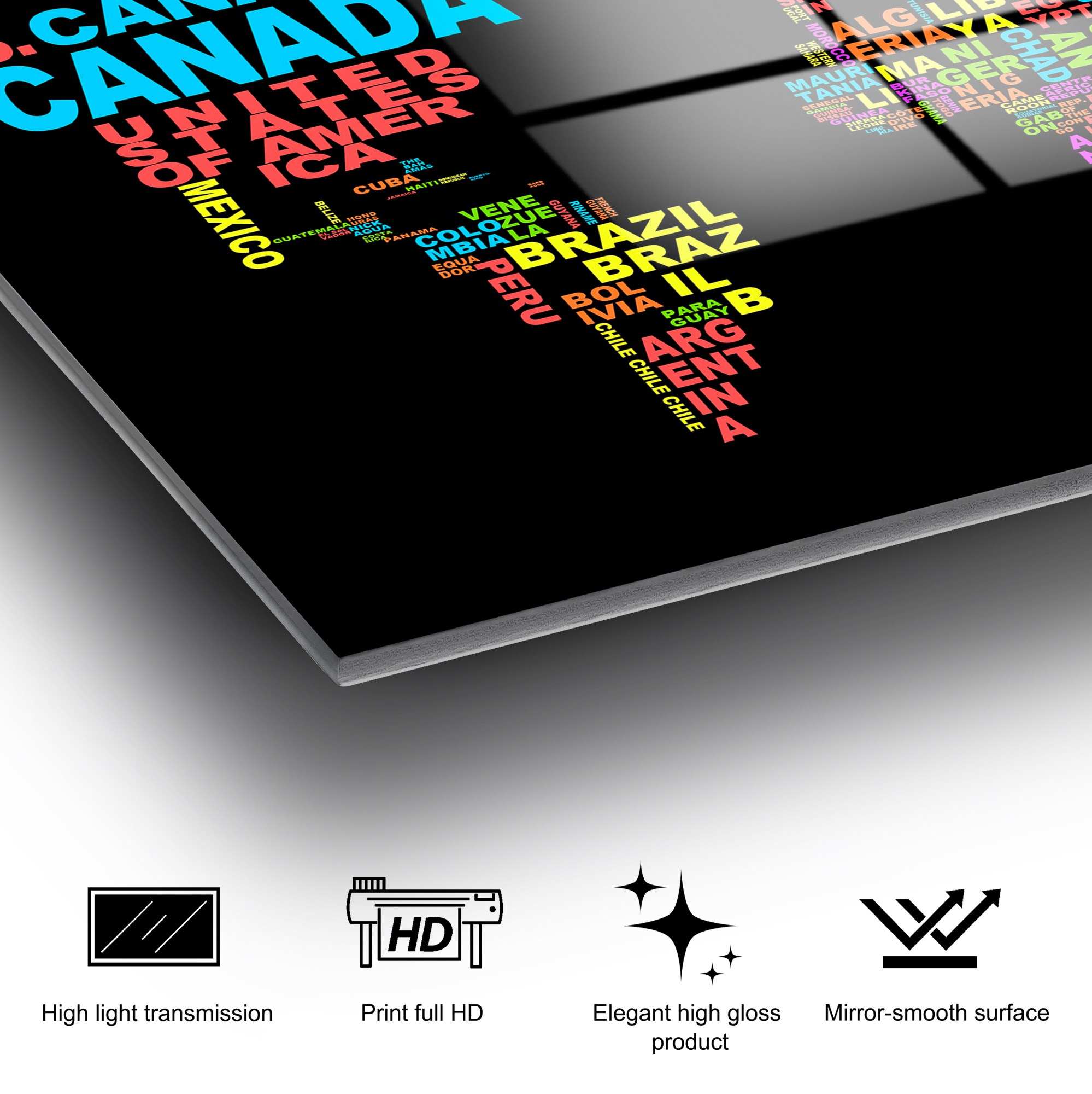 Quadro Decorativo 100% Vidro Temperado UV-341, Multicolor, 50 x 70 cm (4 mm)