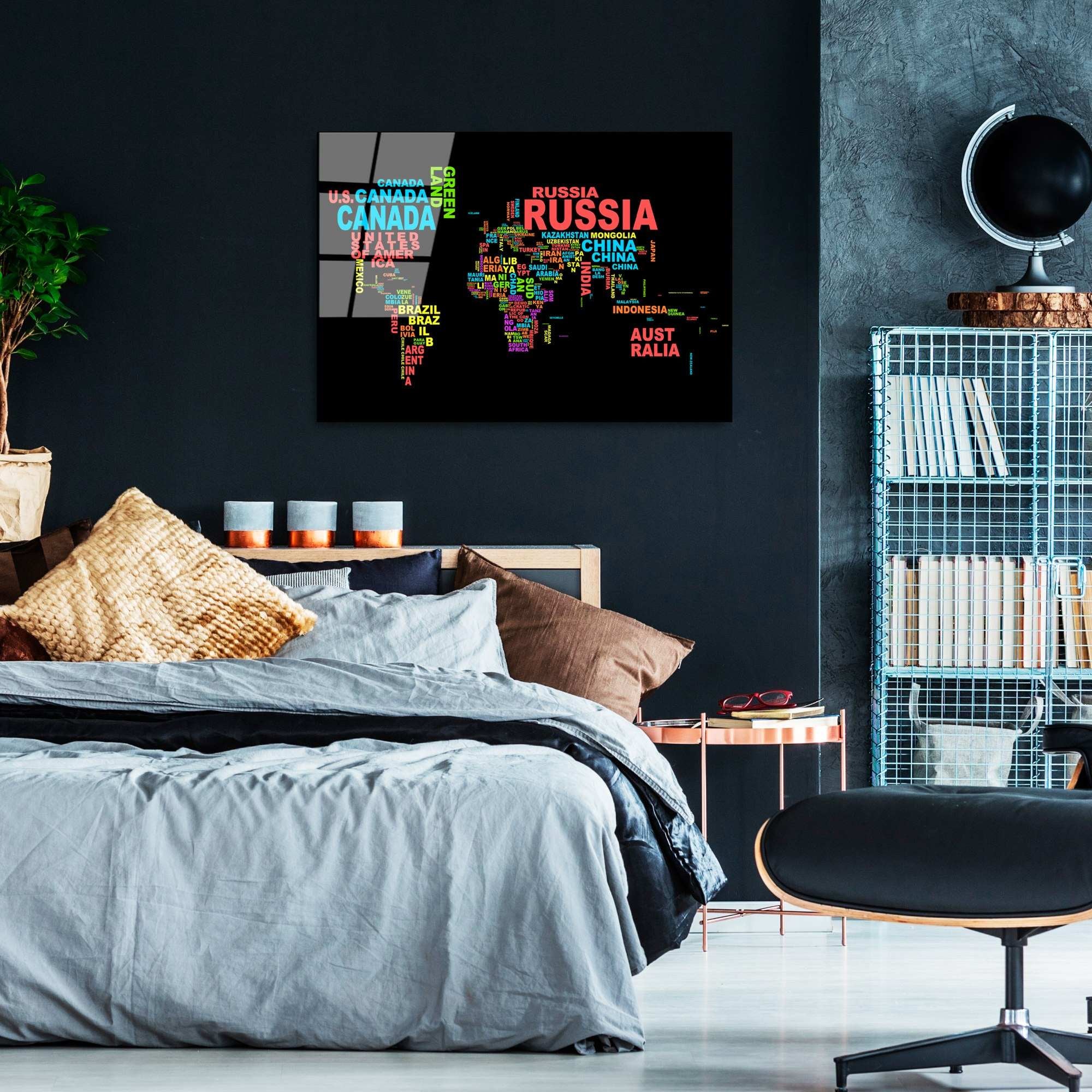 Quadro Decorativo 100% Vidro Temperado UV-341, Multicolor, 50 x 70 cm (4 mm)