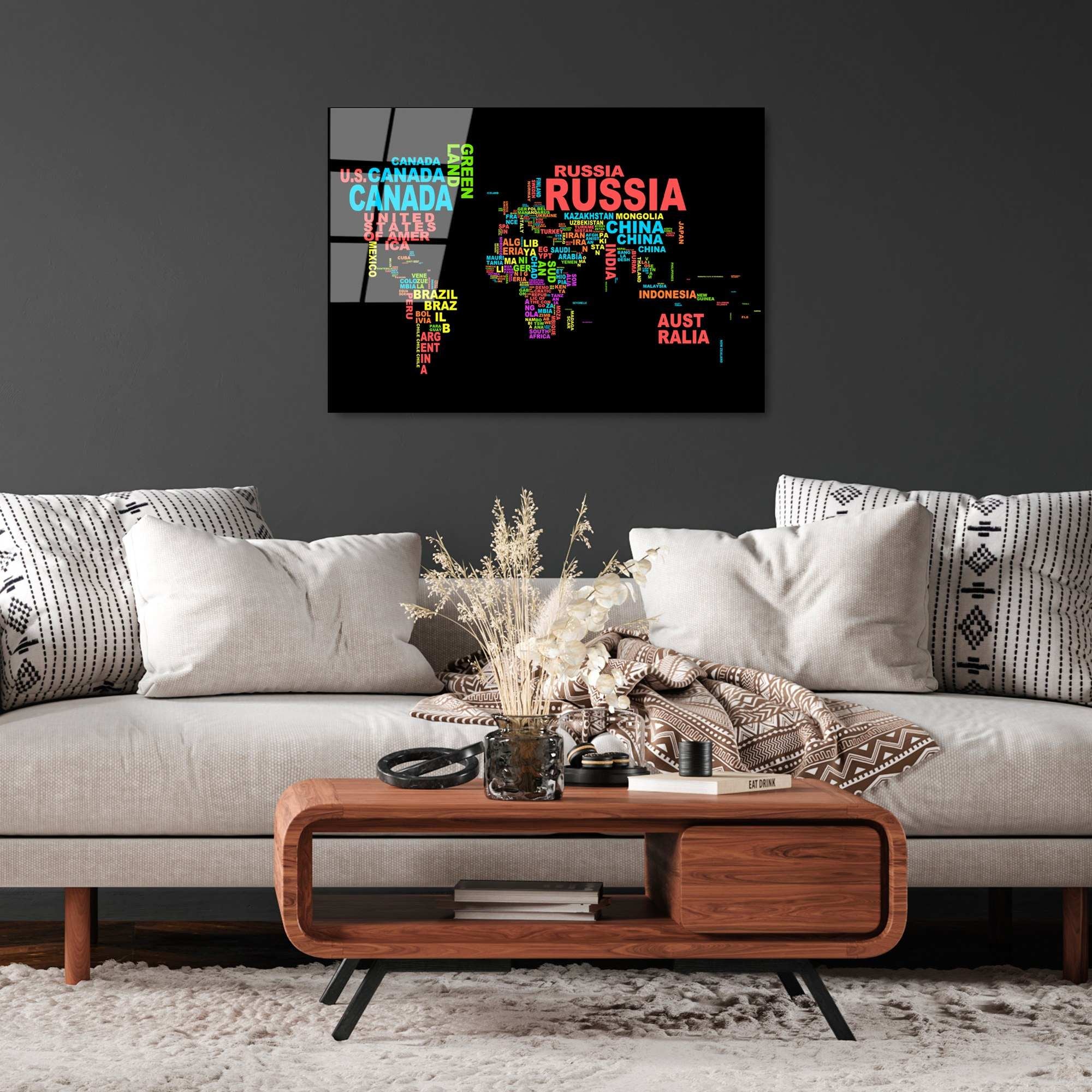 Quadro Decorativo 100% Vidro Temperado UV-341, Multicolor, 50 x 70 cm (4 mm)