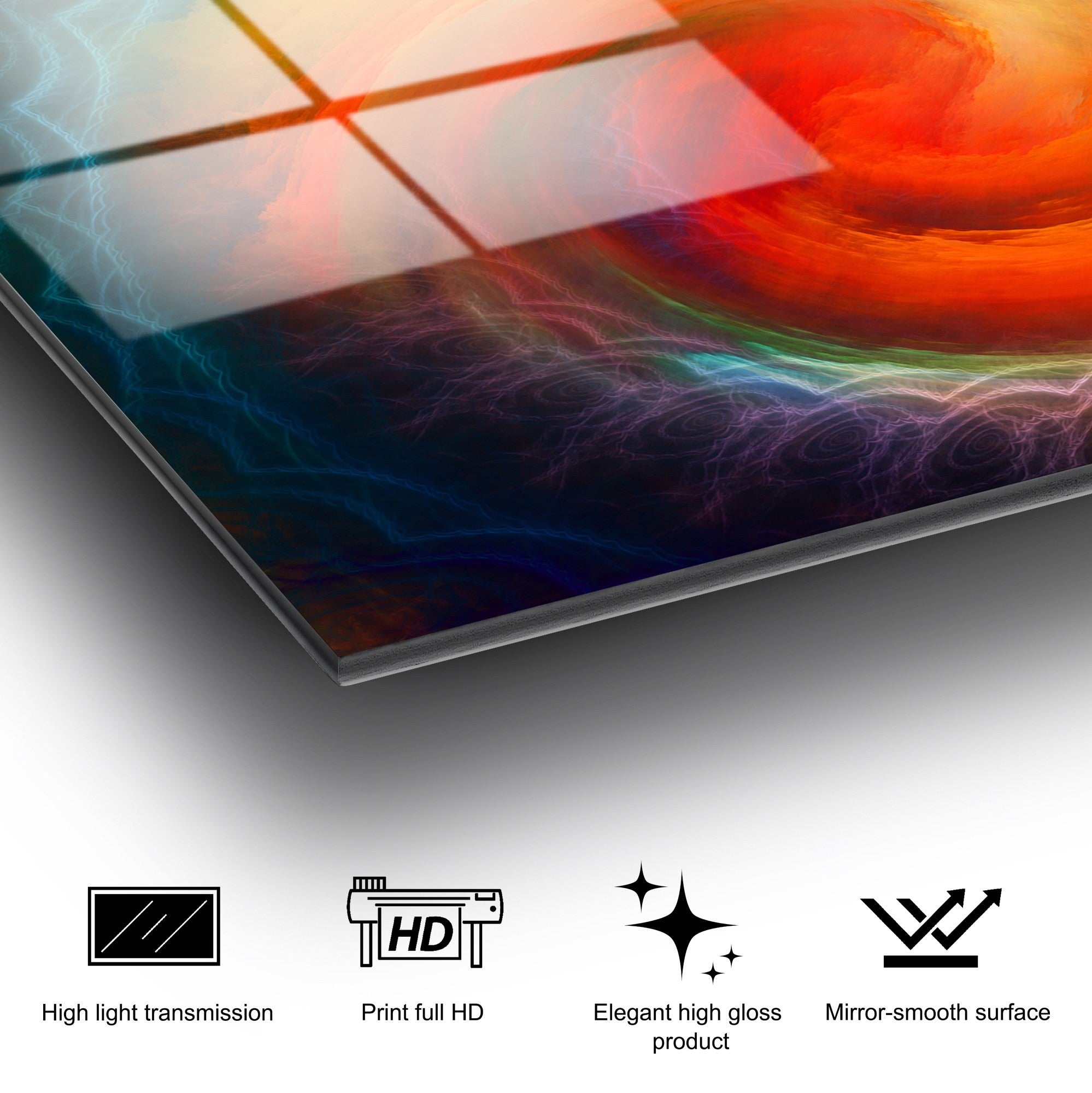 Quadro Decorativo em Vidro Temperado UV-343, 50 x 70 cm, Multicolor, 4 mm