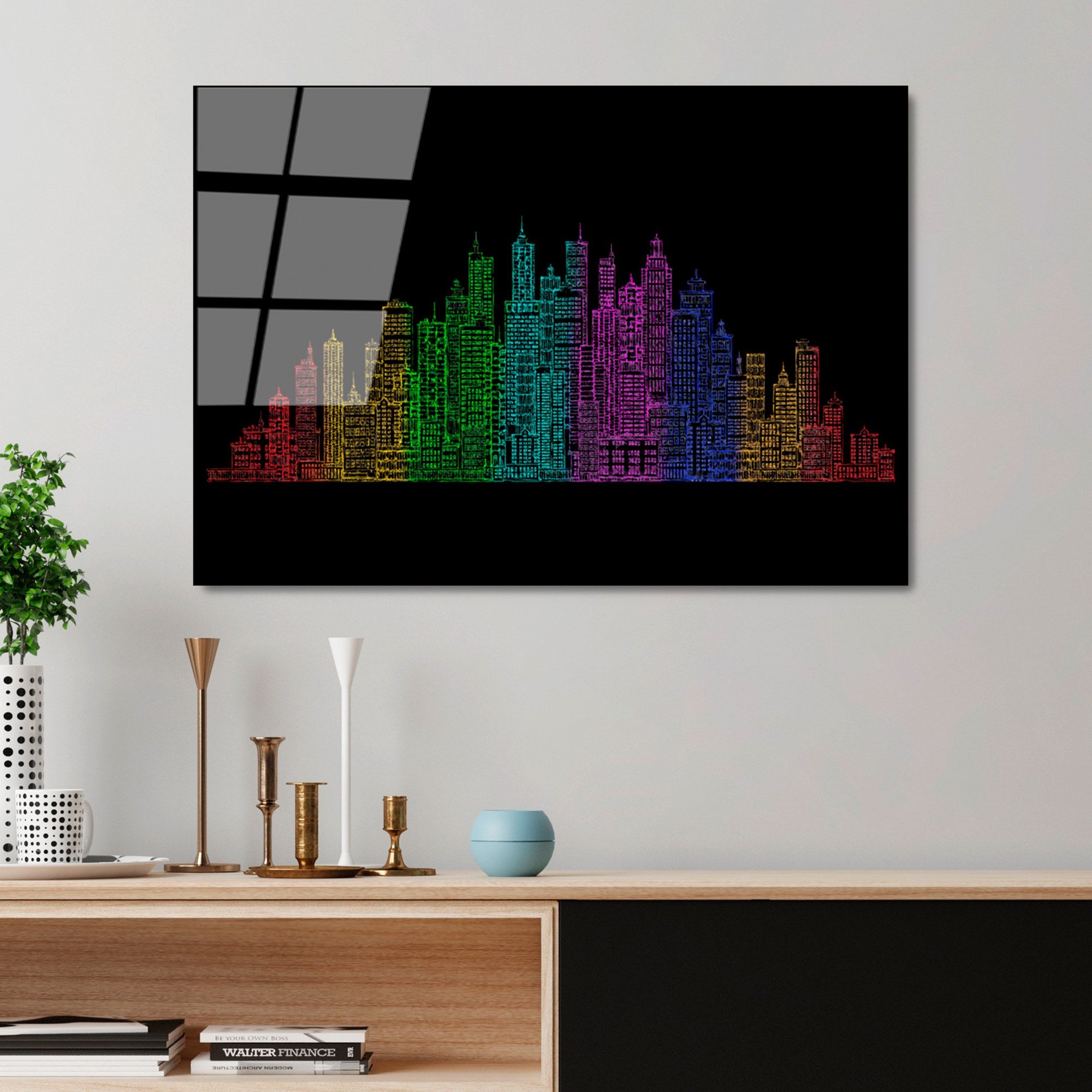 Quadro Decorativo em Vidro Temperado 4 mm (50 x 70 cm) Multicolor – UV-349